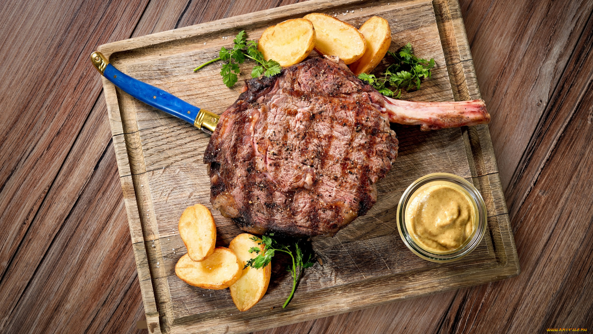 еда, мясные, блюда, стейк, картофель, вкусно