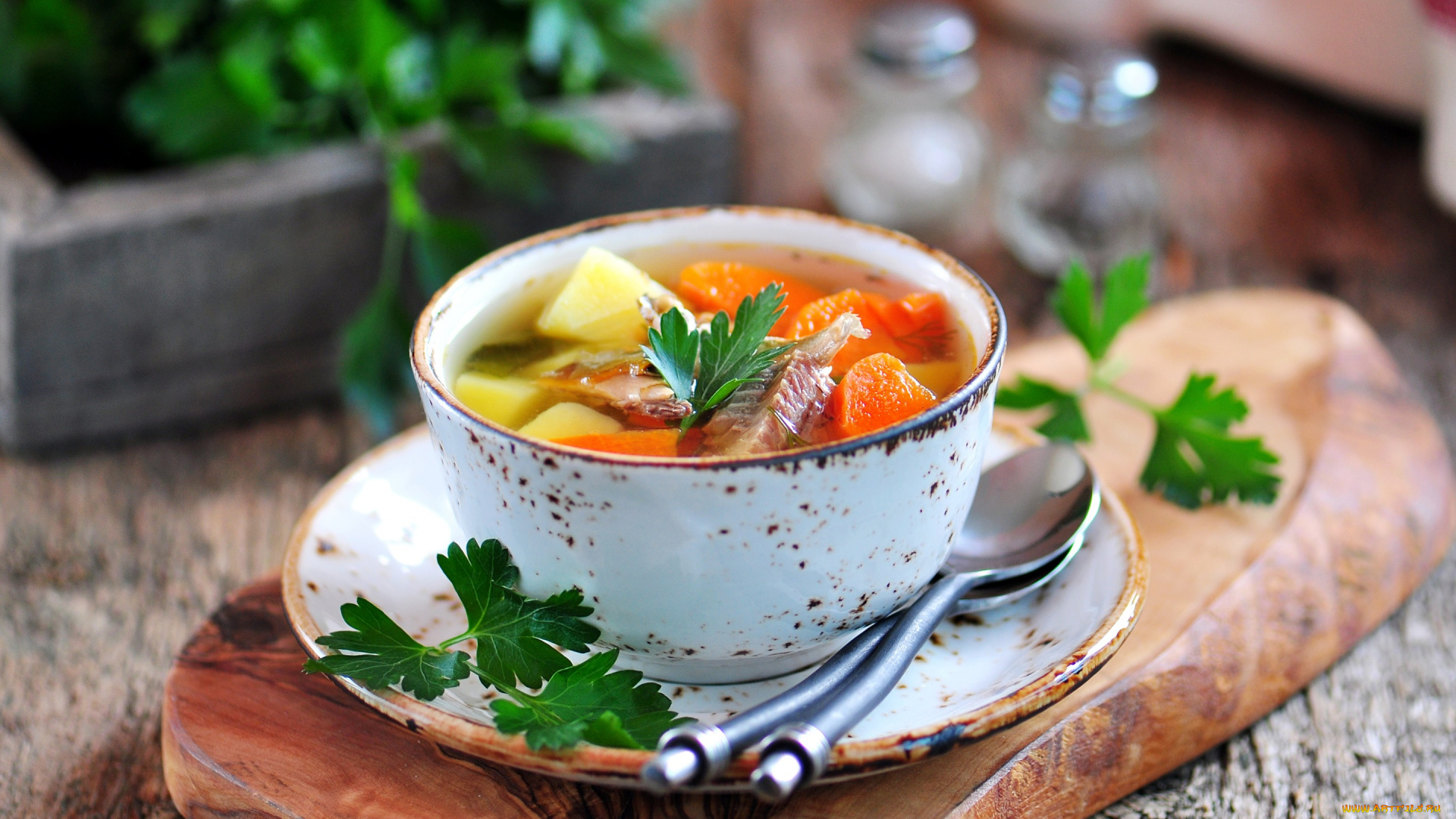 еда, первые, блюда, овощи, миска, суп, петрушка