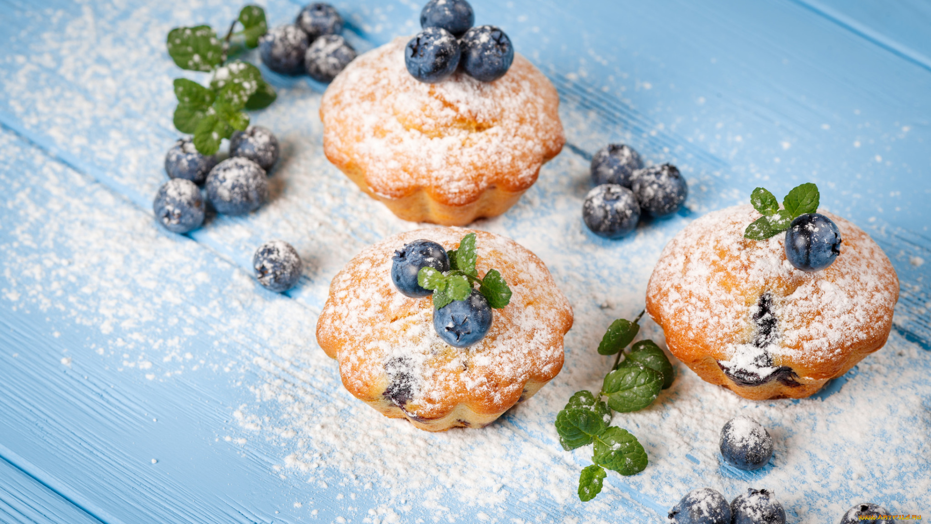 еда, пирожные, , кексы, , печенье, кекс, выпечка, черника, сахарная, пудра