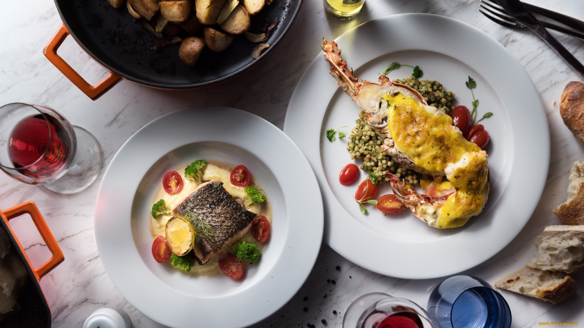 еда, рыбные, блюда, , с, морепродуктами, рыба, томат, сыр, краб