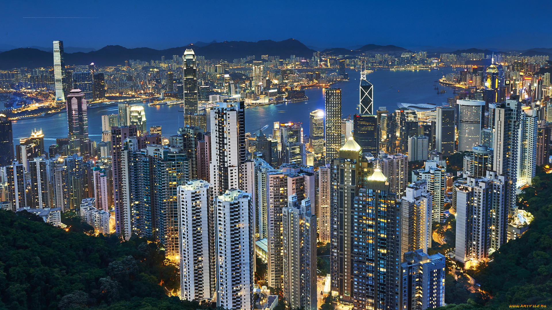 hong, kong, города, гонконг, , китай, небоскребы, панорама