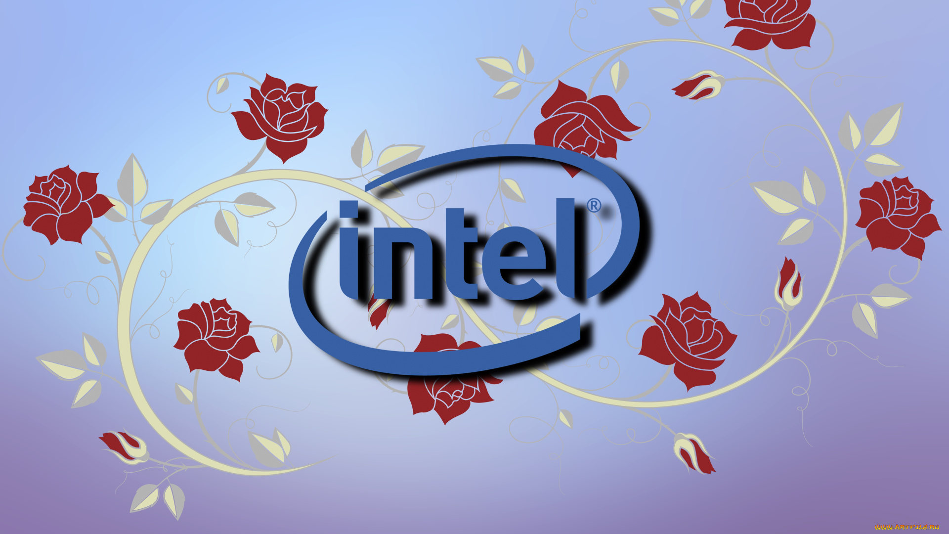 компьютеры, intel, фон, логотип
