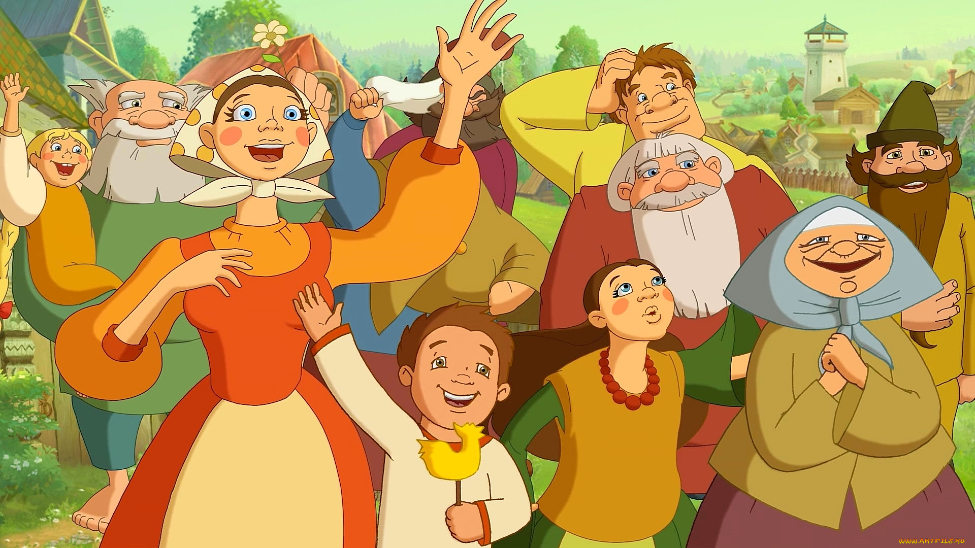 мультфильмы, иван, царевич, и, серый, волк, 2, эмоции, люди, бабушка, девушка, дети, радость