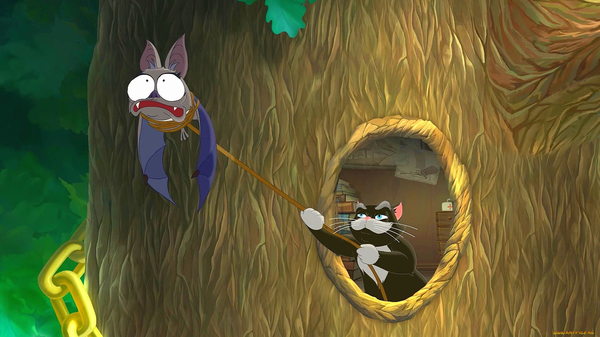 мультфильмы, иван, царевич, и, серый, волк, 2, мышь, веревка, кот, дупло