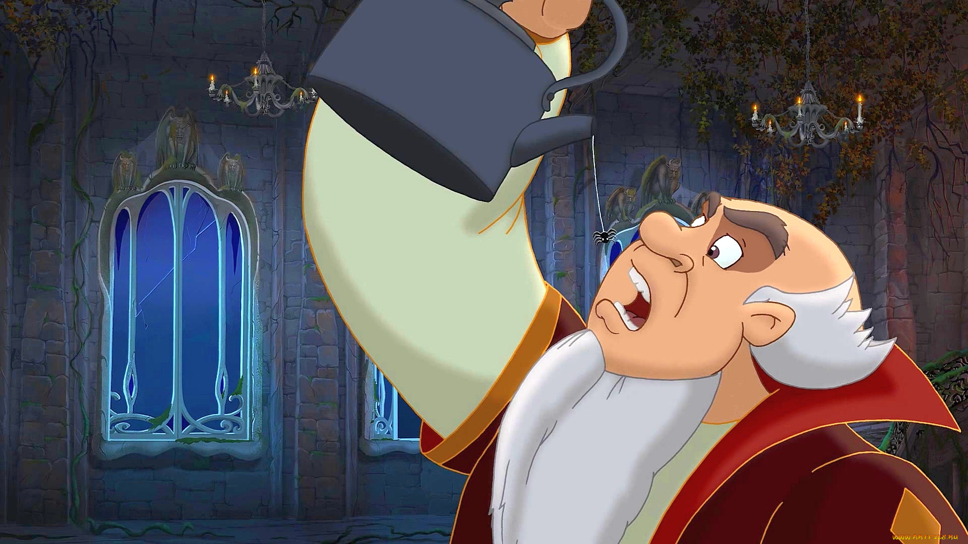 мультфильмы, иван, царевич, и, серый, волк, 2, окно, паутина, паук, мужчина, чайник