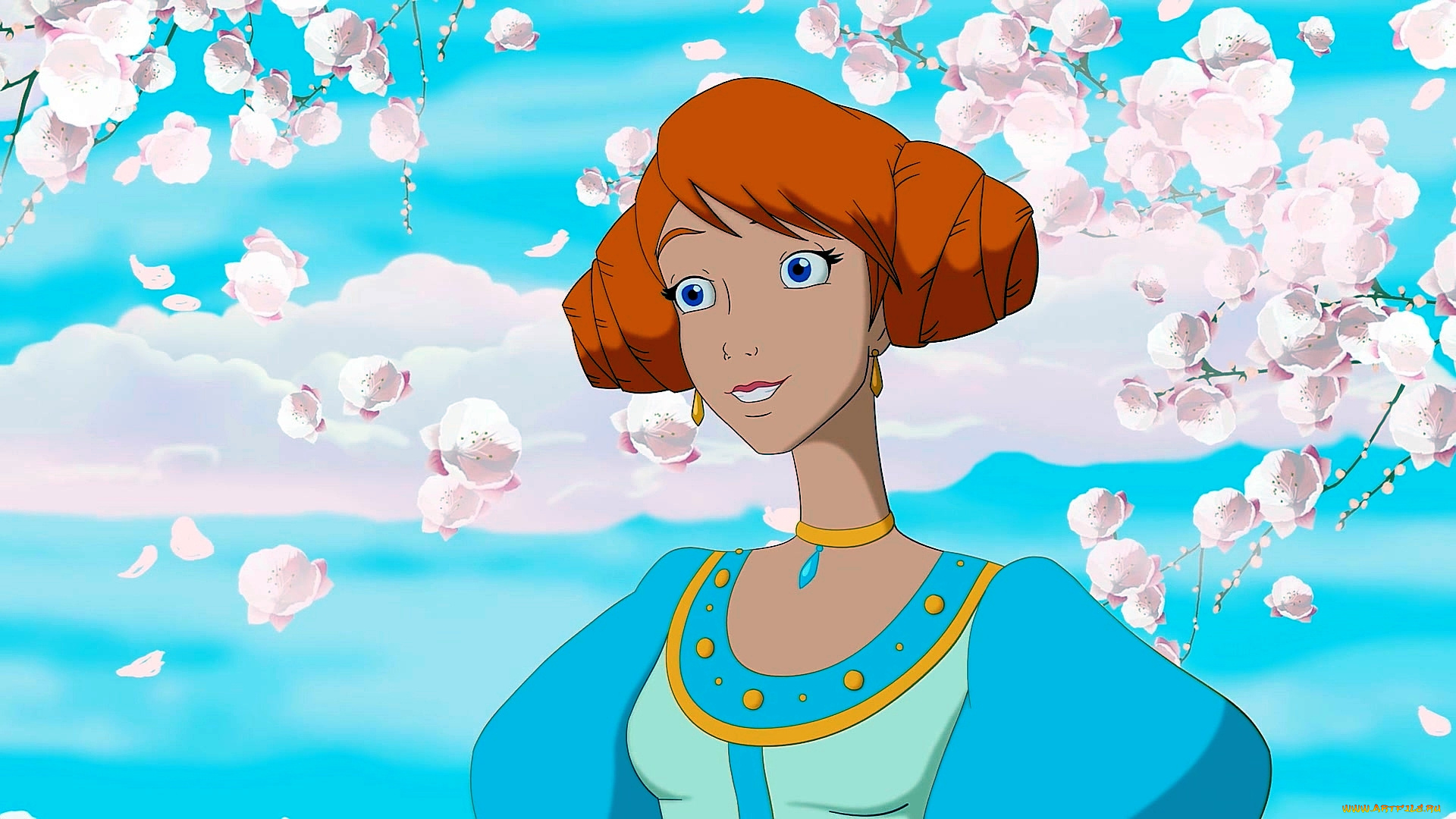 мультфильмы, иван, царевич, и, серый, волк, 2, облака, цветы, девушка