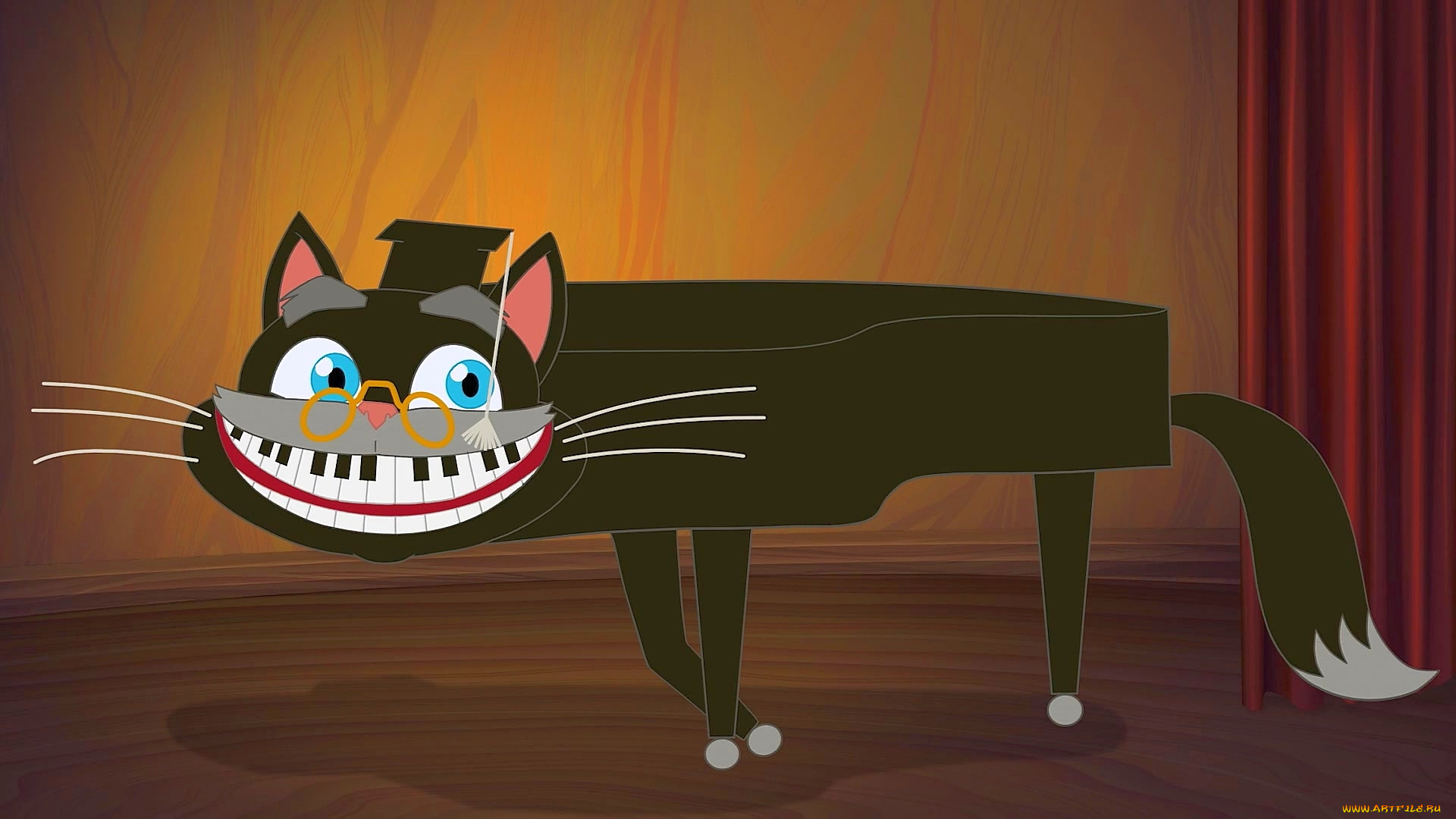 мультфильмы, иван, царевич, и, серый, волк, 2, пианино, кот, очки