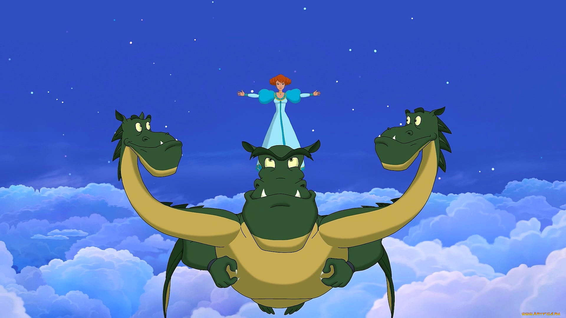 мультфильмы, иван, царевич, и, серый, волк, 2, змей, горыныч, полет, девушка