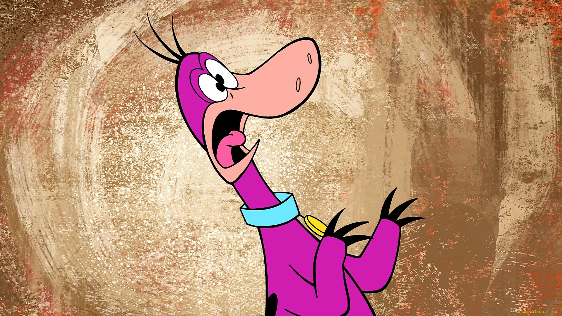 мультфильмы, the, flintstones, динозавр, крик