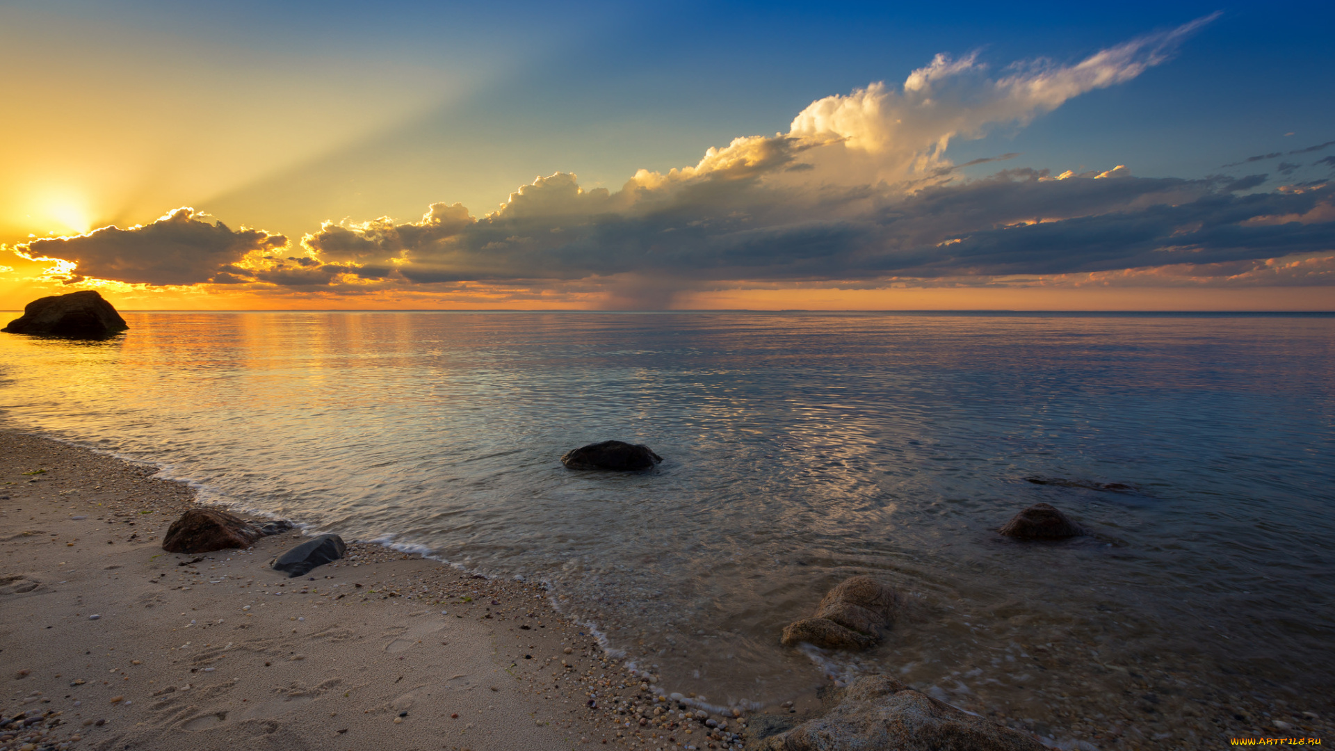 природа, побережье, простор