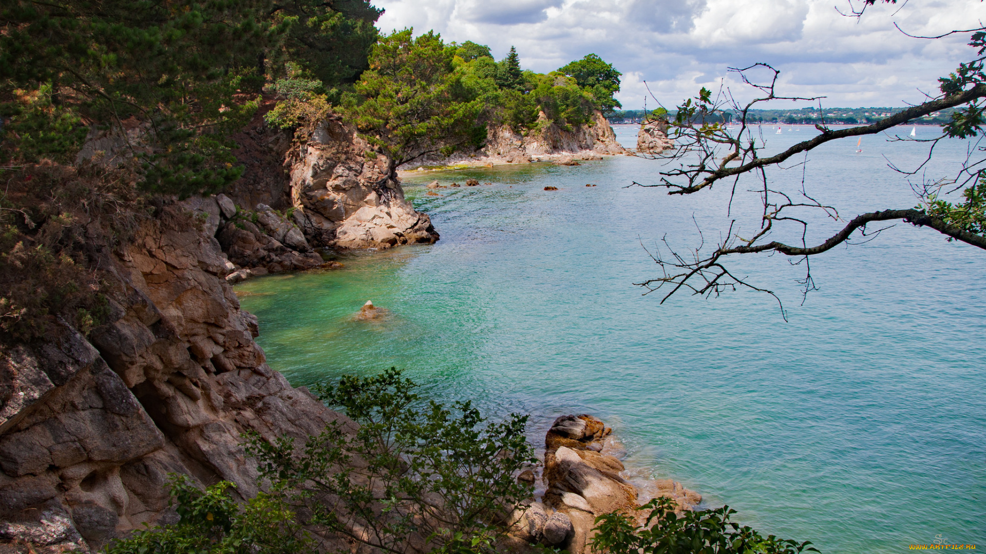 природа, побережье, простор