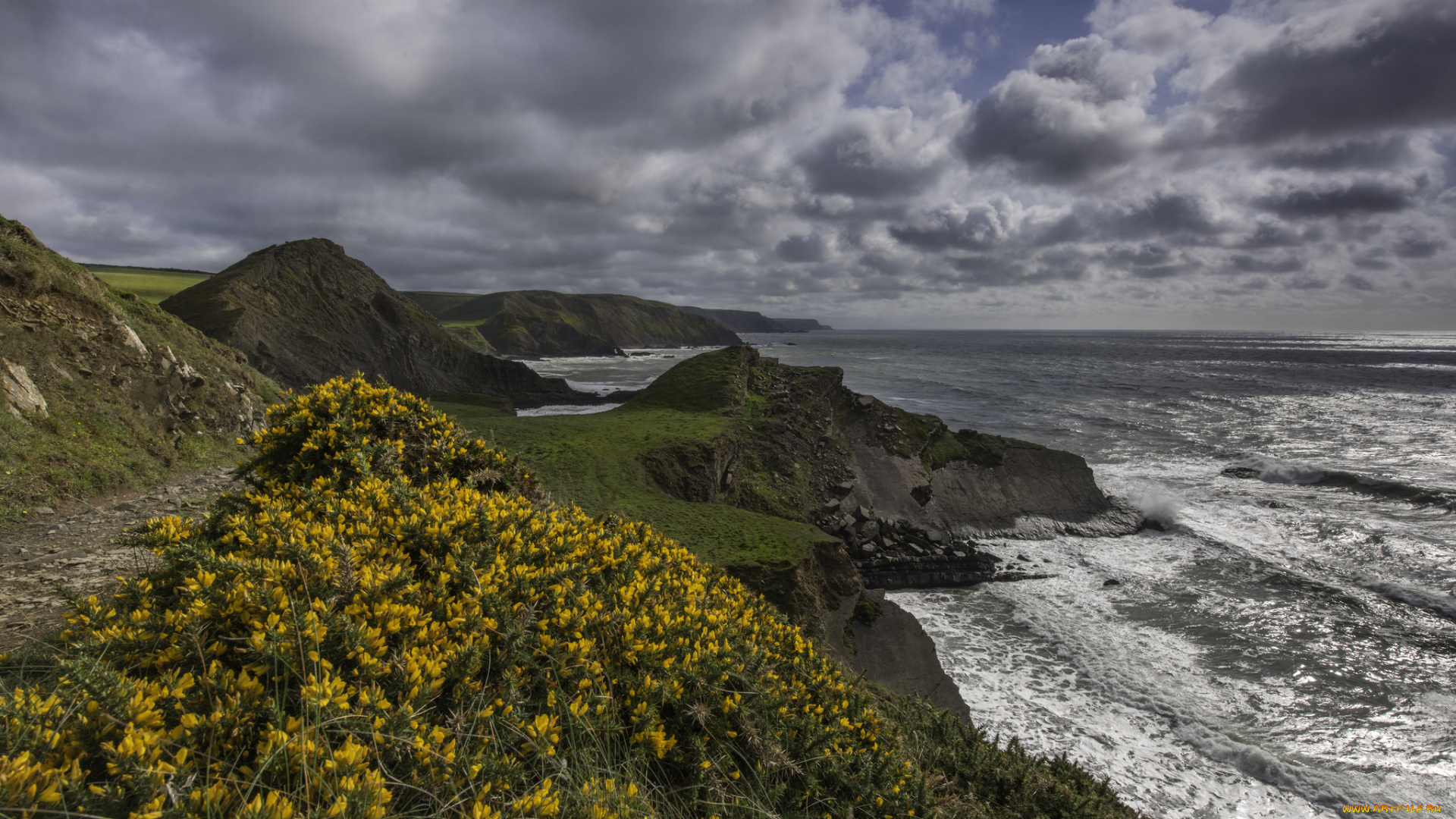 природа, побережье, простор