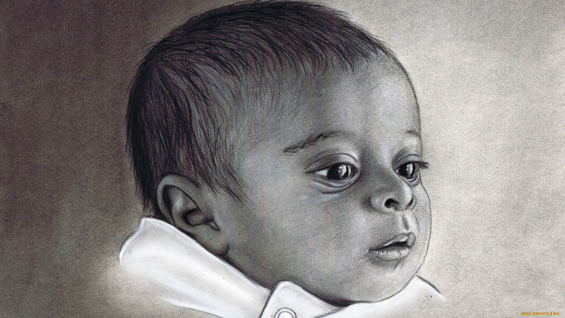 рисованное, дети, взгляд, фон, ребенок