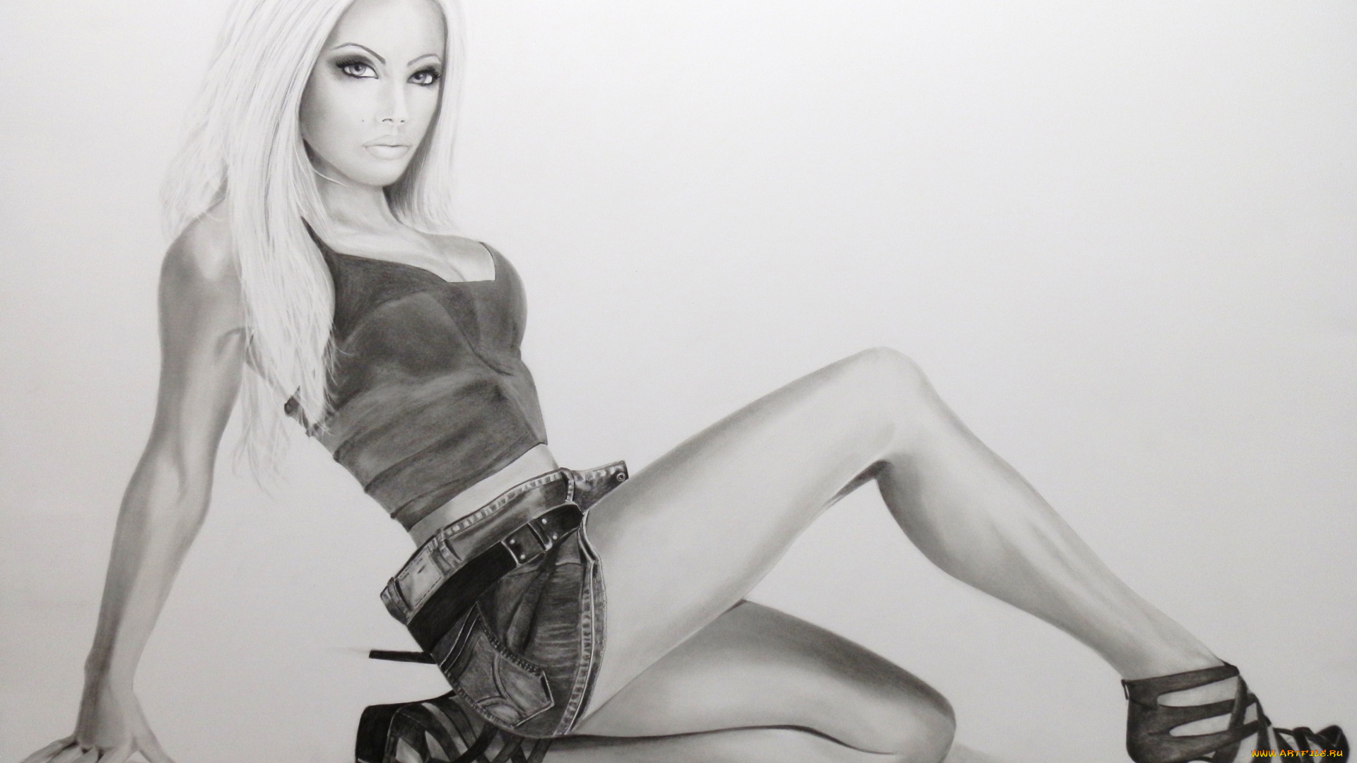 рисованное, люди, взгляд, фон, девушка