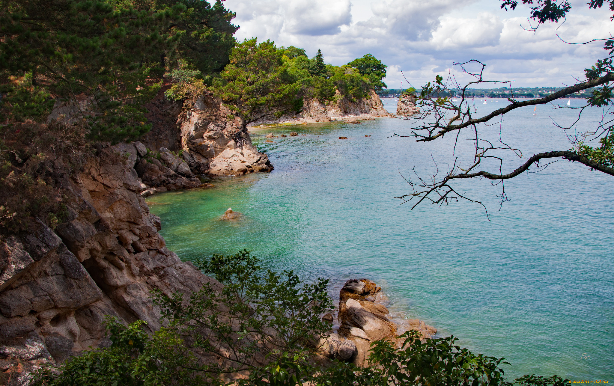 природа, побережье, простор