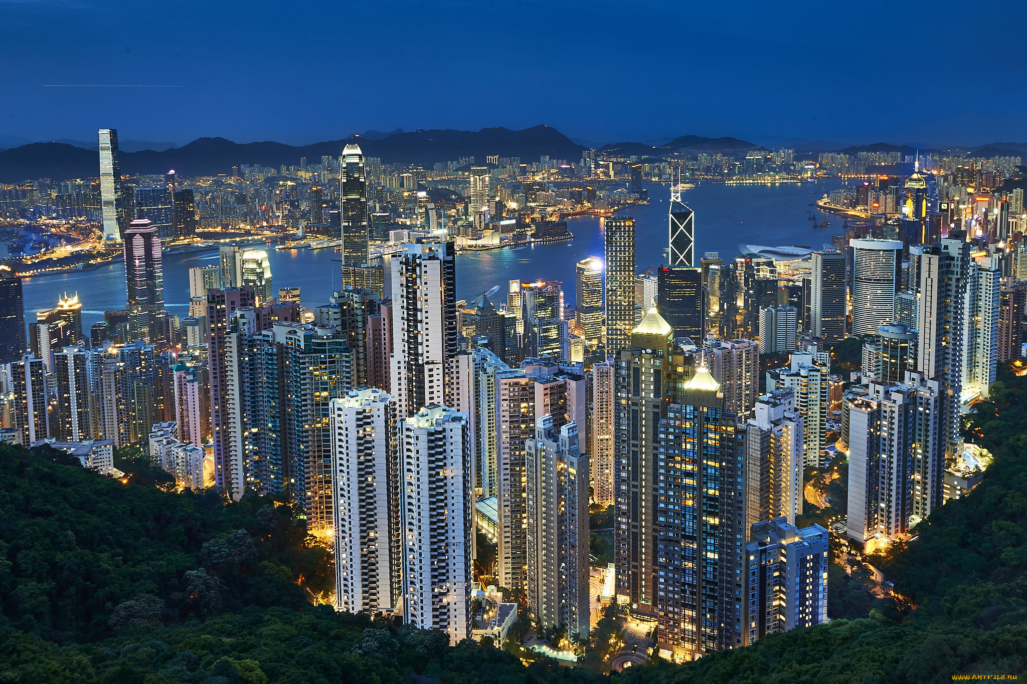 hong, kong, города, гонконг, , китай, небоскребы, панорама