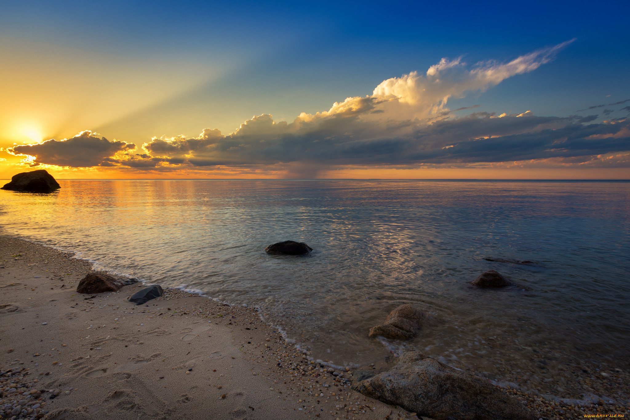 природа, побережье, простор