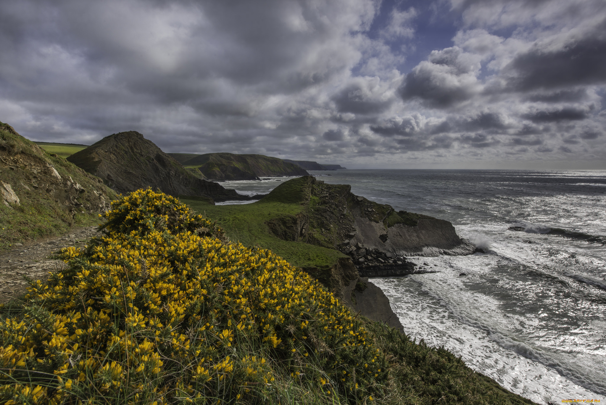 природа, побережье, простор