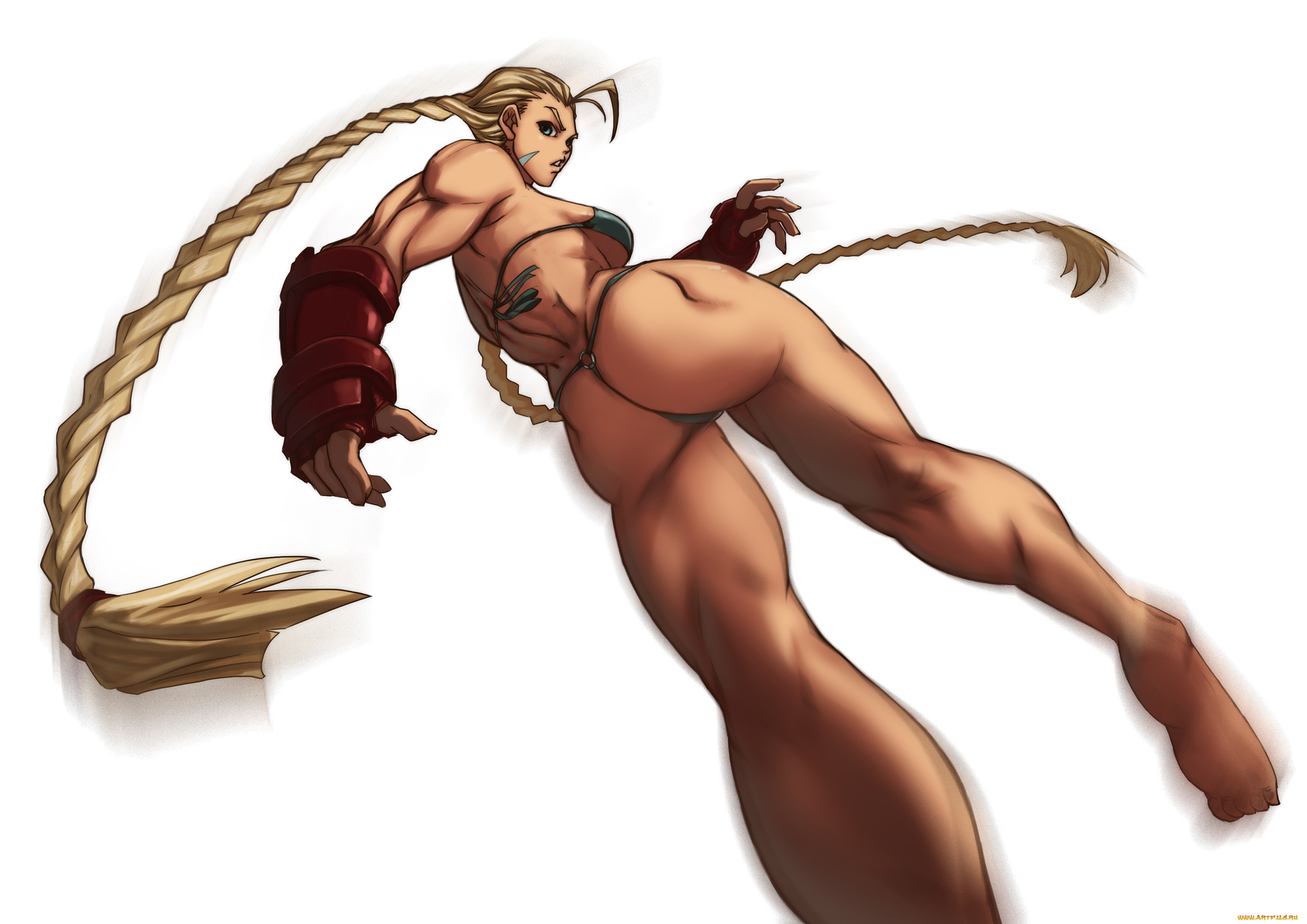 рисованное, комиксы, взгляд, коса, фон, девушка