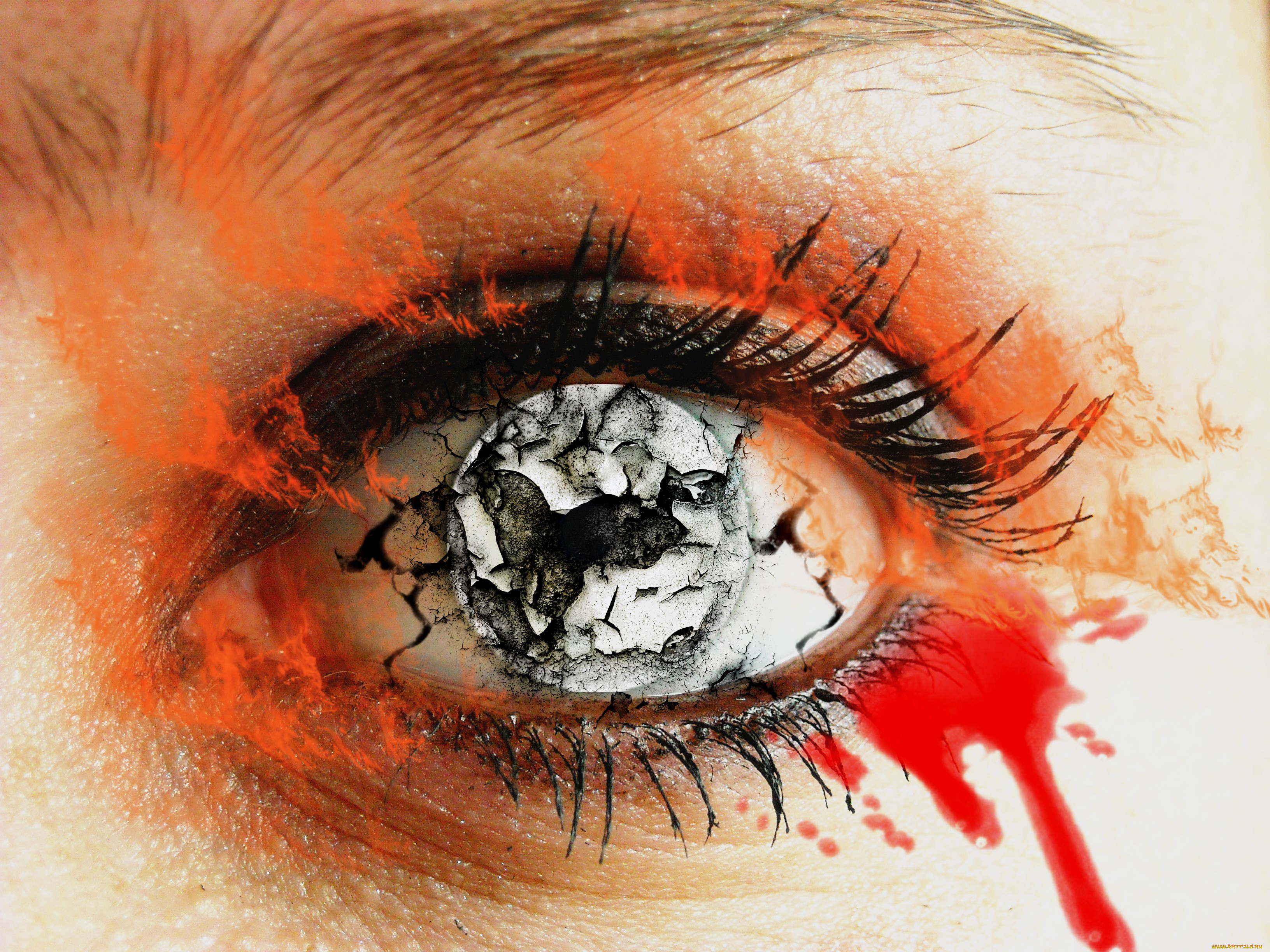 рисованное, -, другое, ресницы, глаз, фон