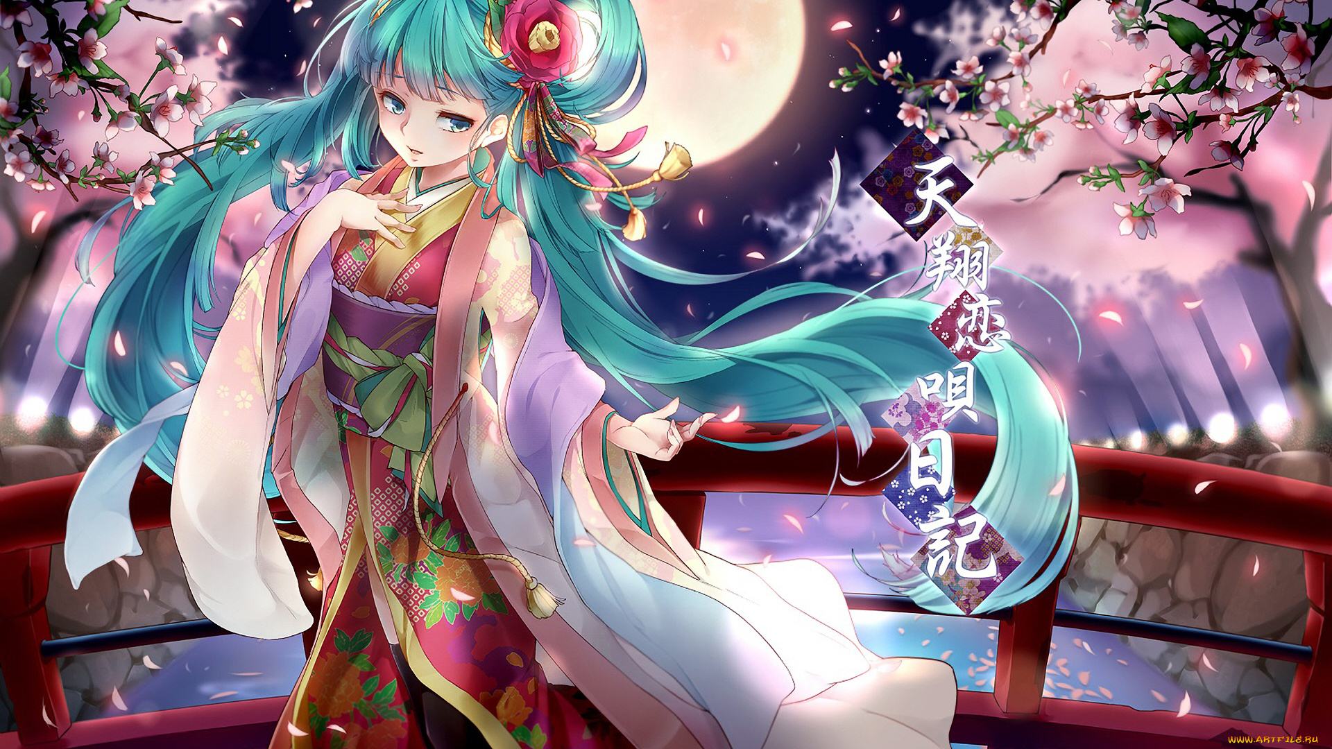 аниме, vocaloid, девушка