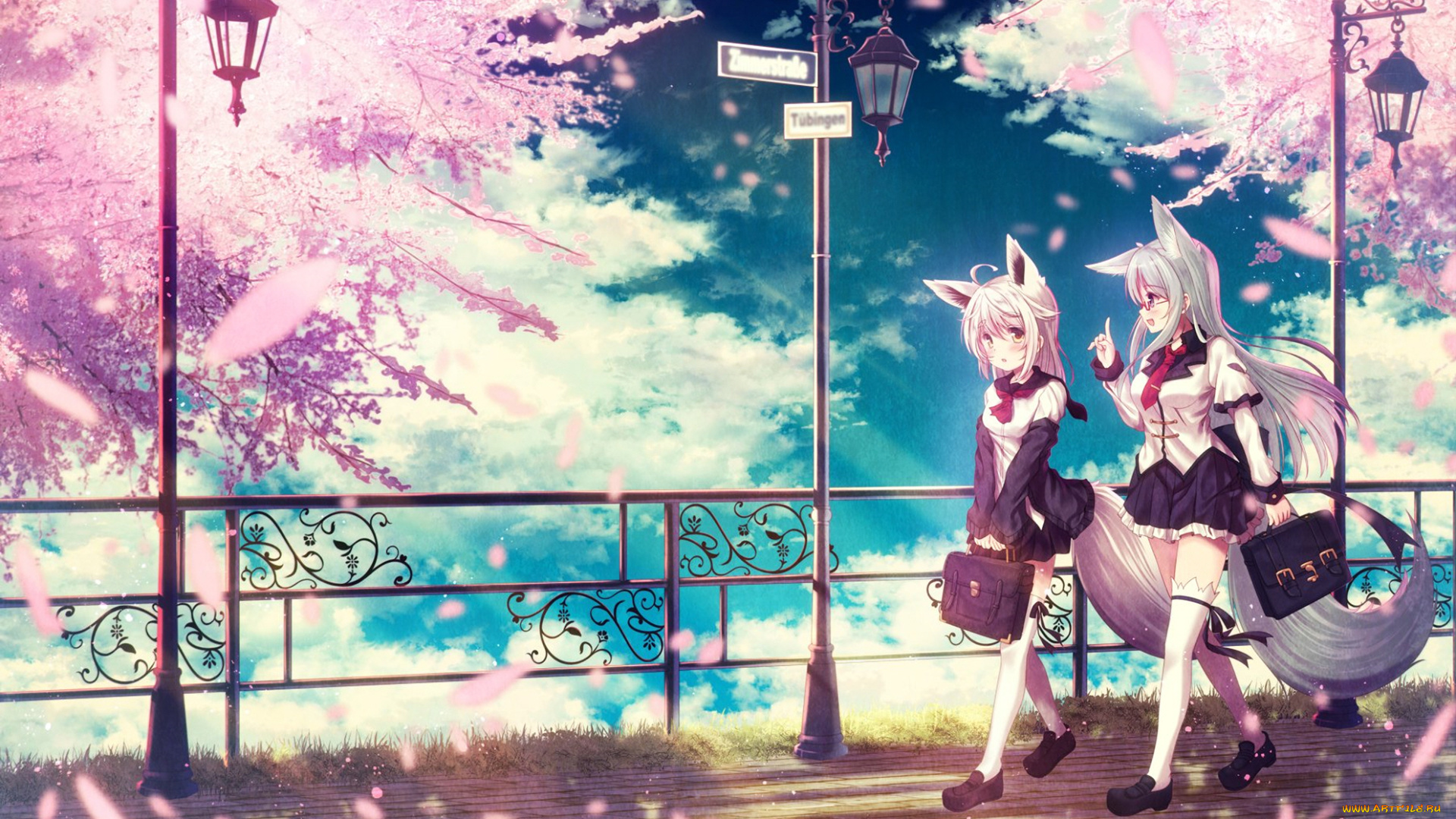 аниме, животные, , существа, девушки