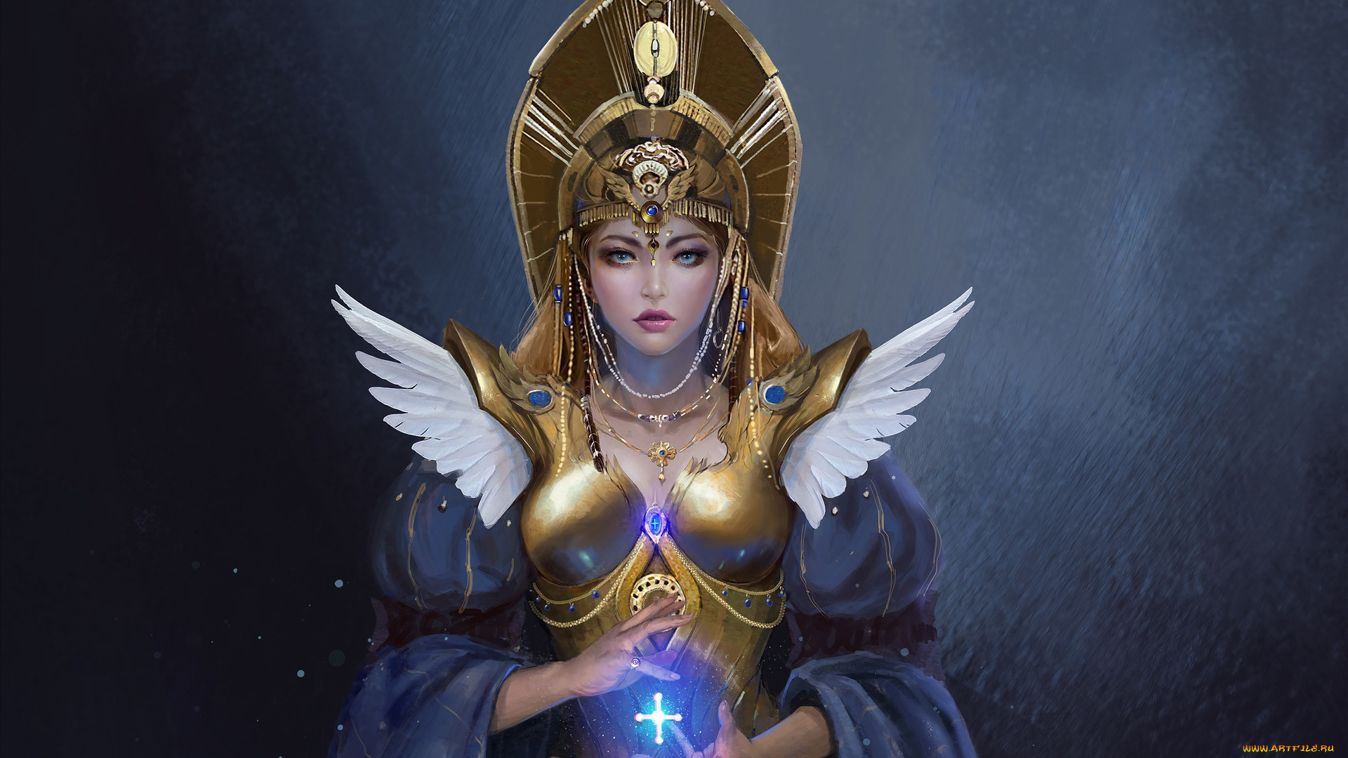 фэнтези, девушки, взгляд, девушка, украшения, магия, доспехи, арт