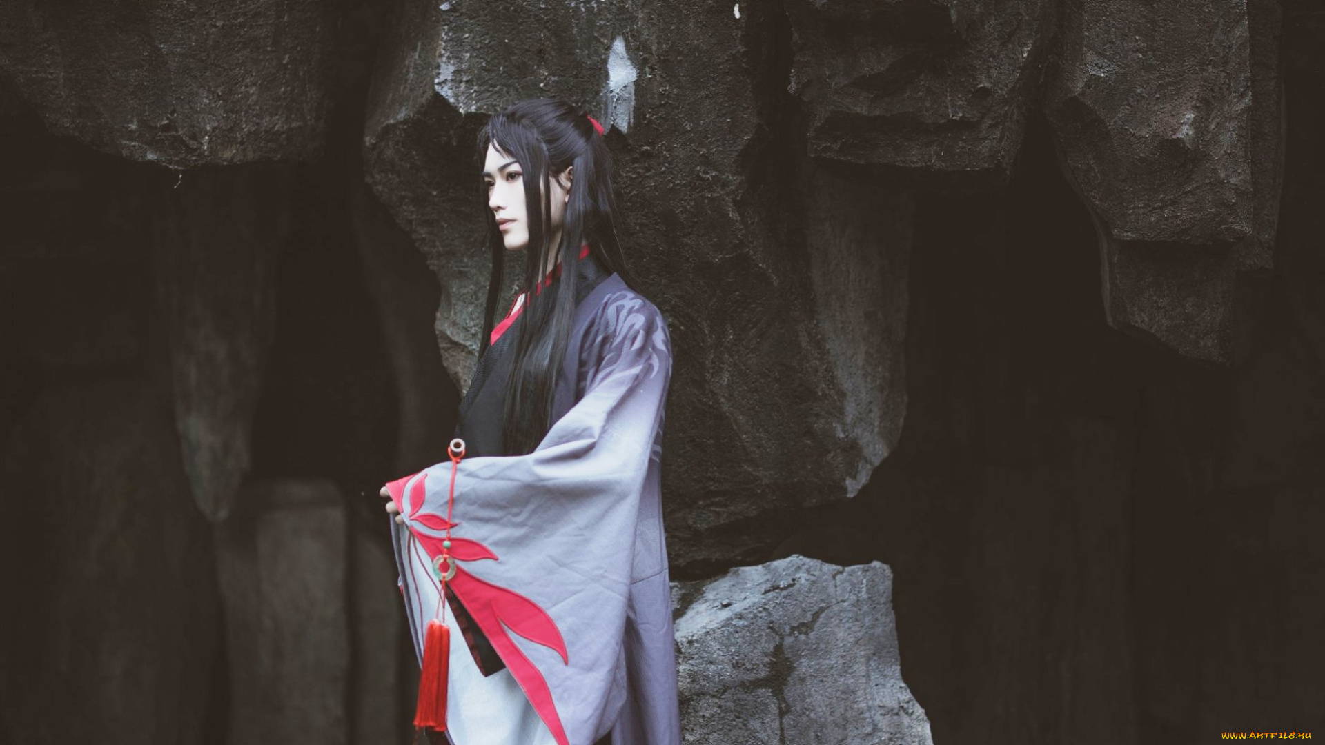 разное, cosplay, , косплей, парень, костюм, кимоно, скала