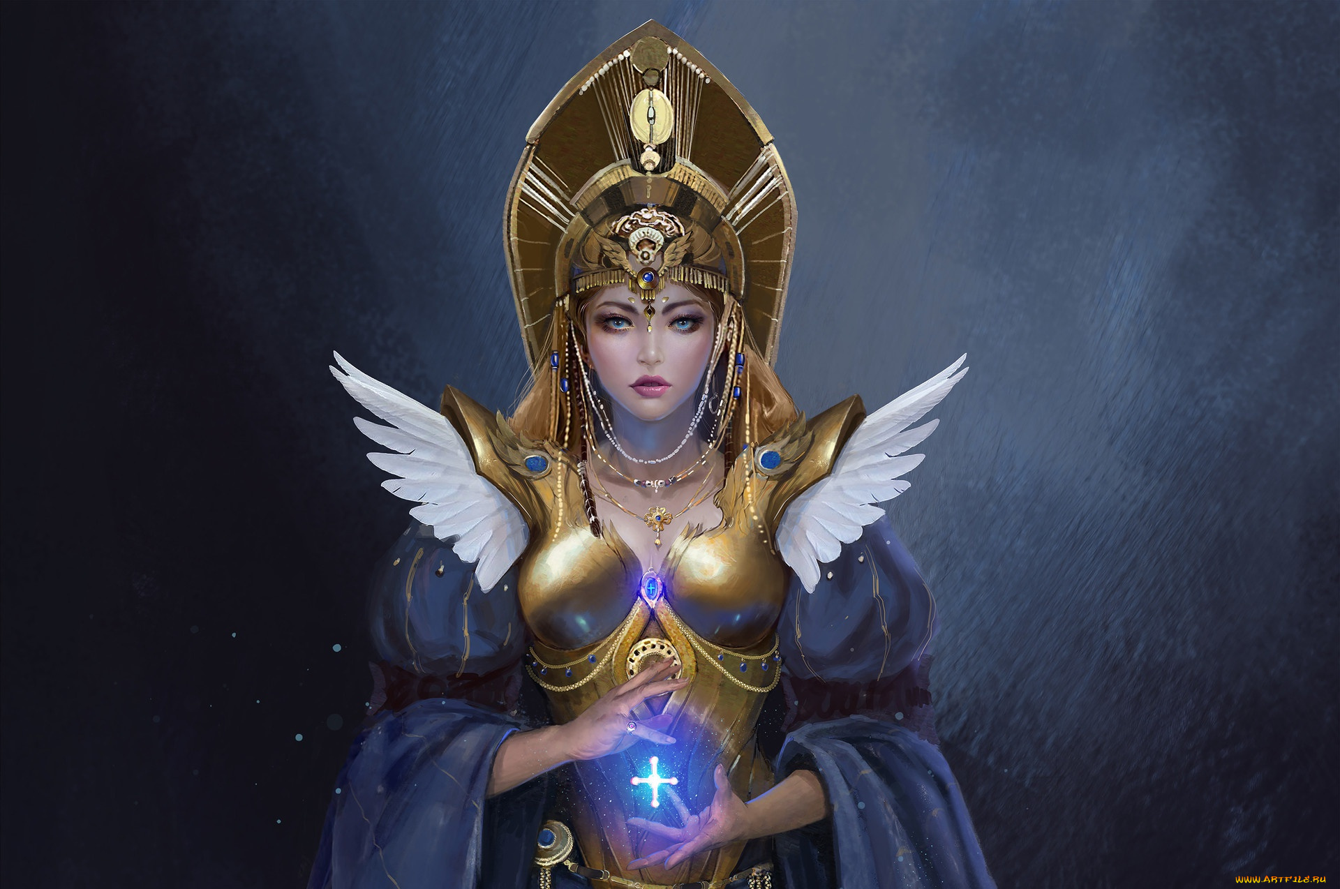 фэнтези, девушки, взгляд, девушка, украшения, магия, доспехи, арт