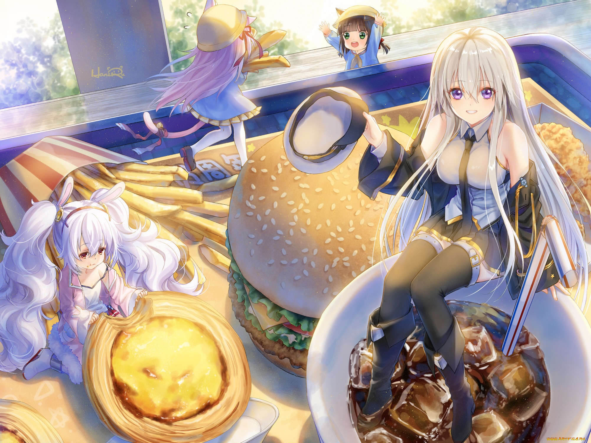 аниме, azur, lane, дети, девушка