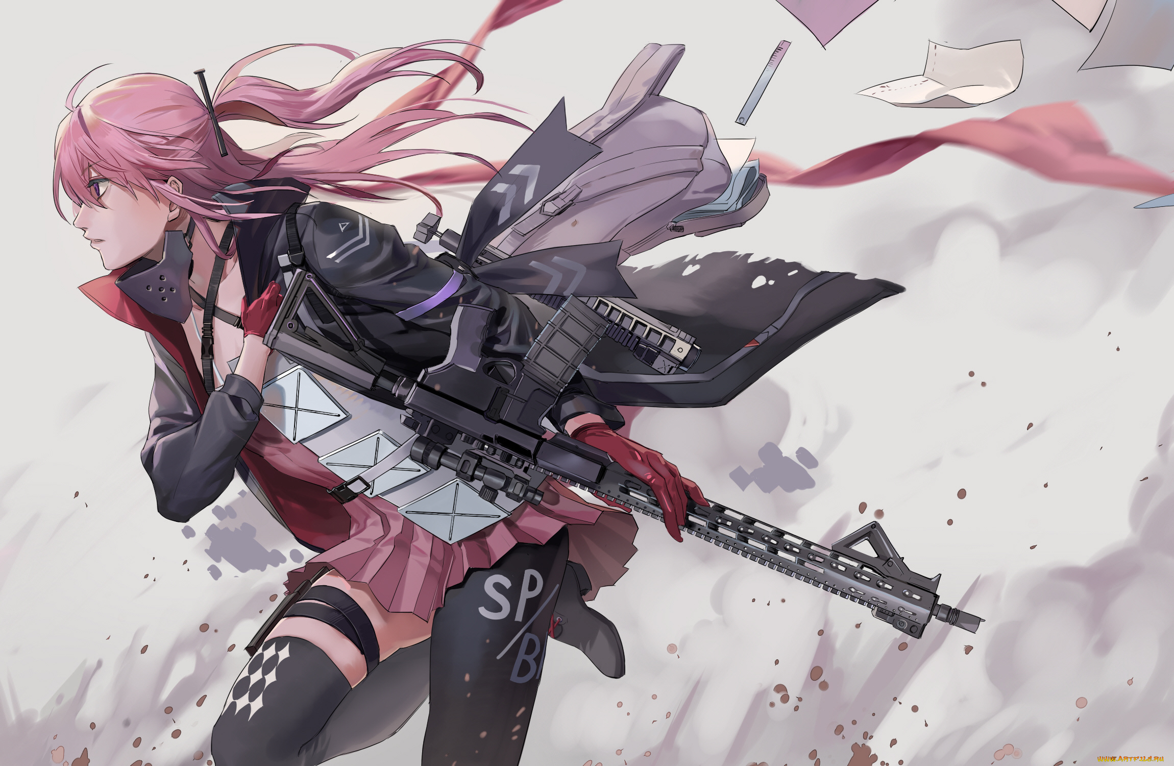 аниме, girls, frontline, гитара, девушка