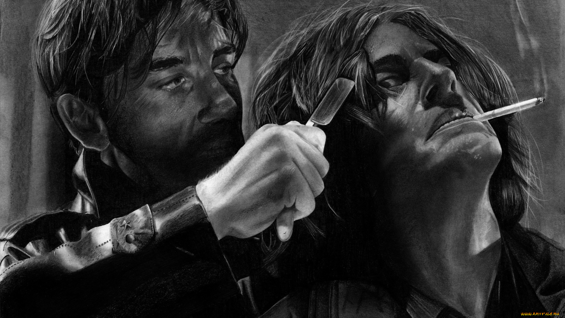 рисованное, кино, , мультфильмы, мужчины, фон, сигарета, бритва