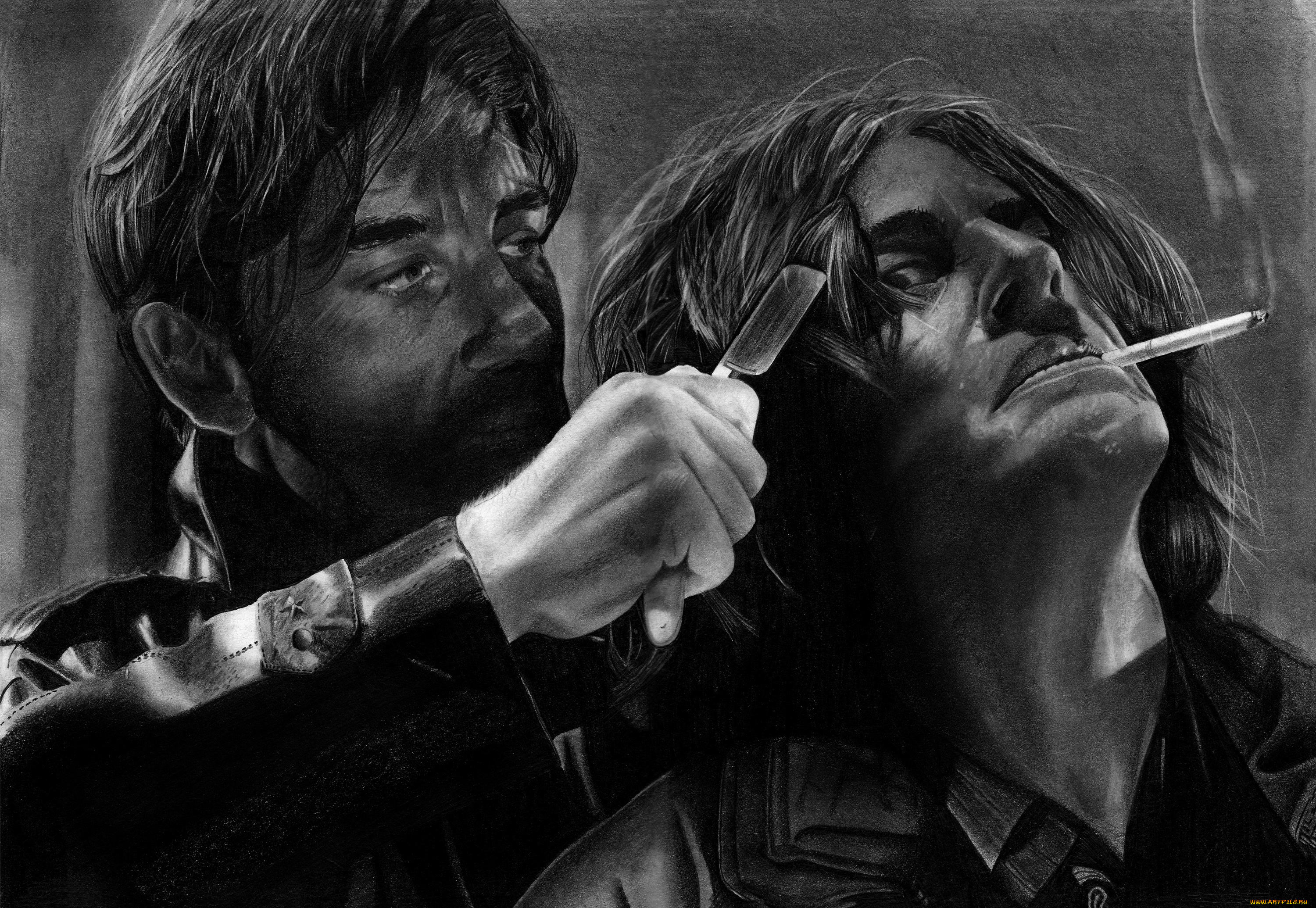 рисованное, кино, , мультфильмы, мужчины, фон, сигарета, бритва