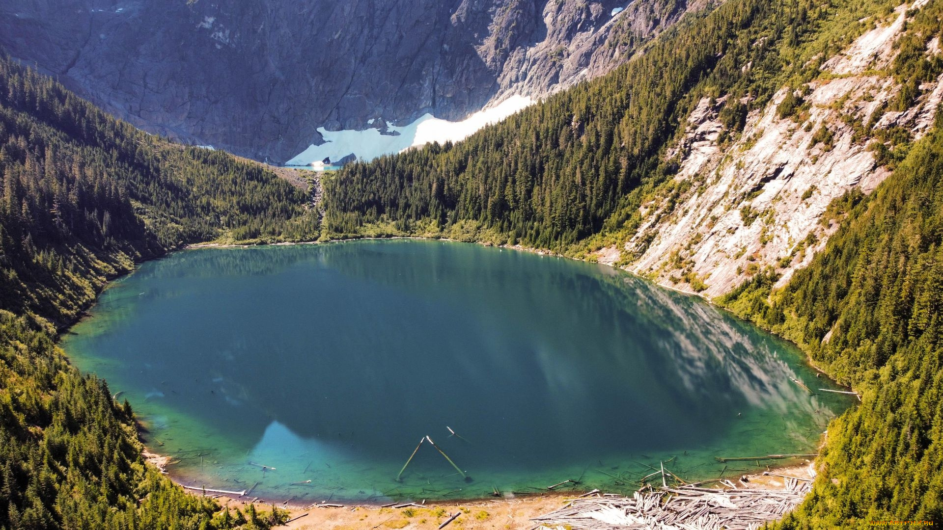 landslide, lake, vancouver, island, bc, природа, реки, озера, landslide, lake, vancouver, island