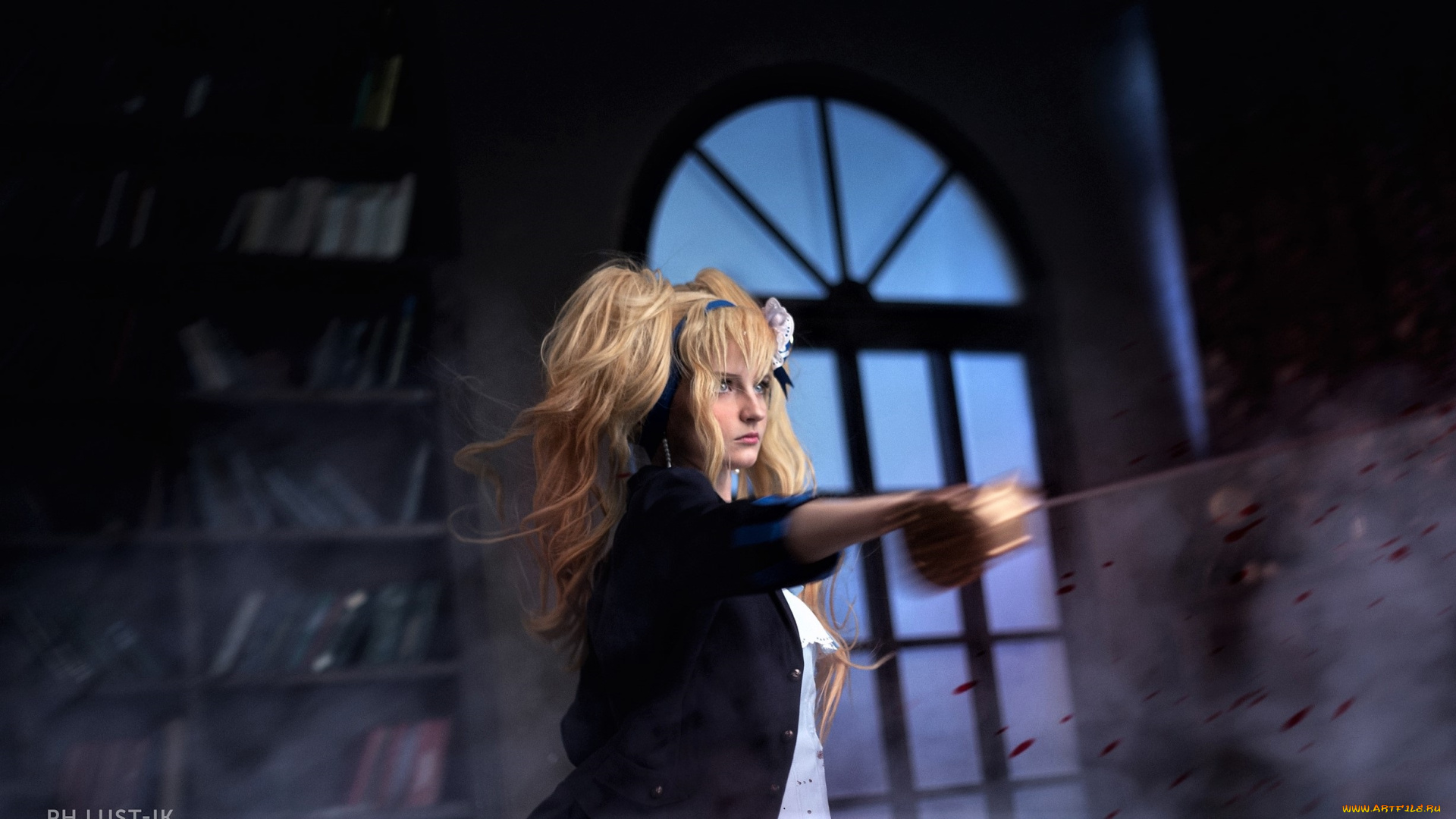 девушки, kirdjava, костюм, образ, шпага, кровь, комната