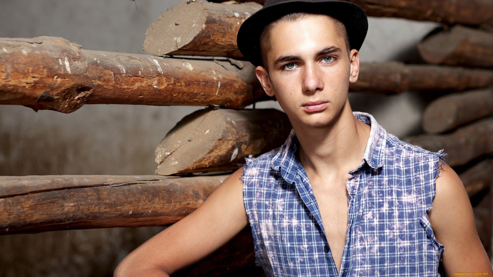 мужчины, -unsort, шляпа, рубашка