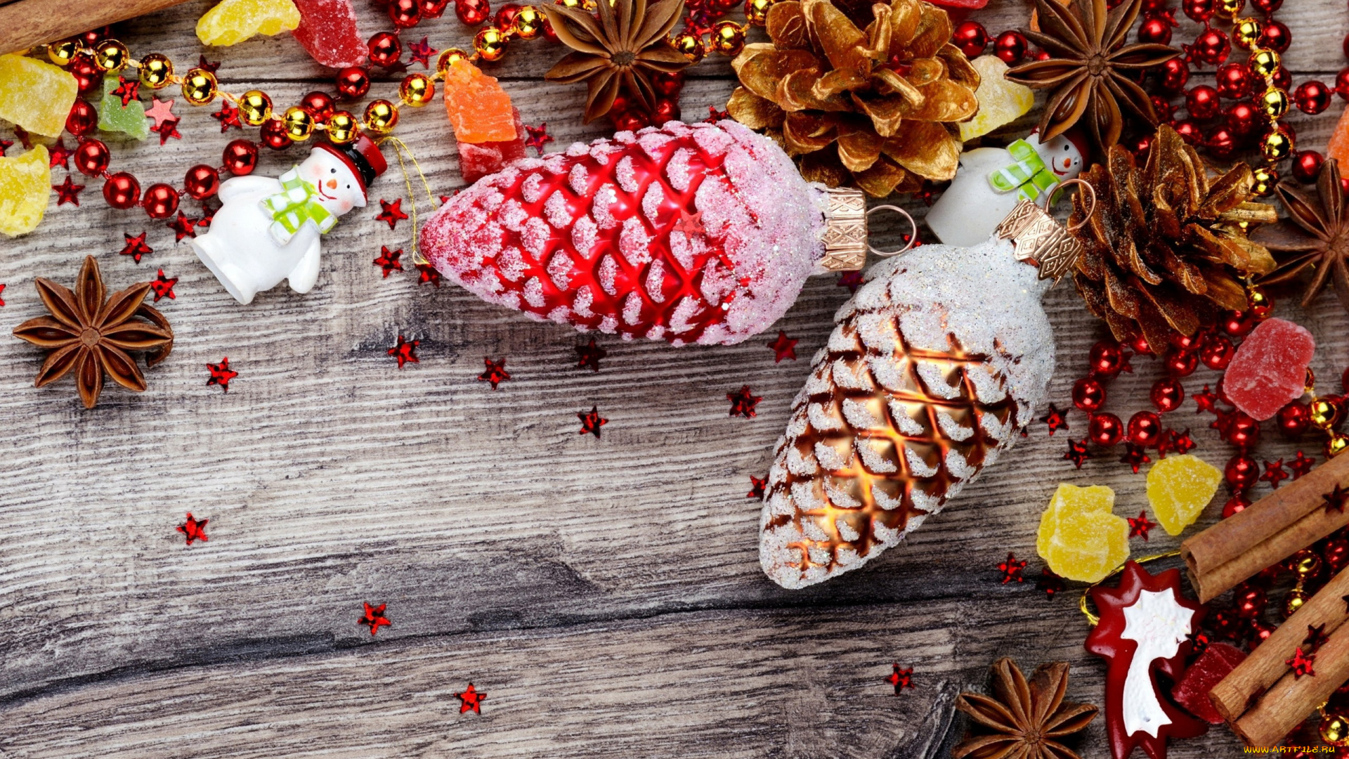 праздничные, -, разное, , новый, год, шишки, бусы, корица