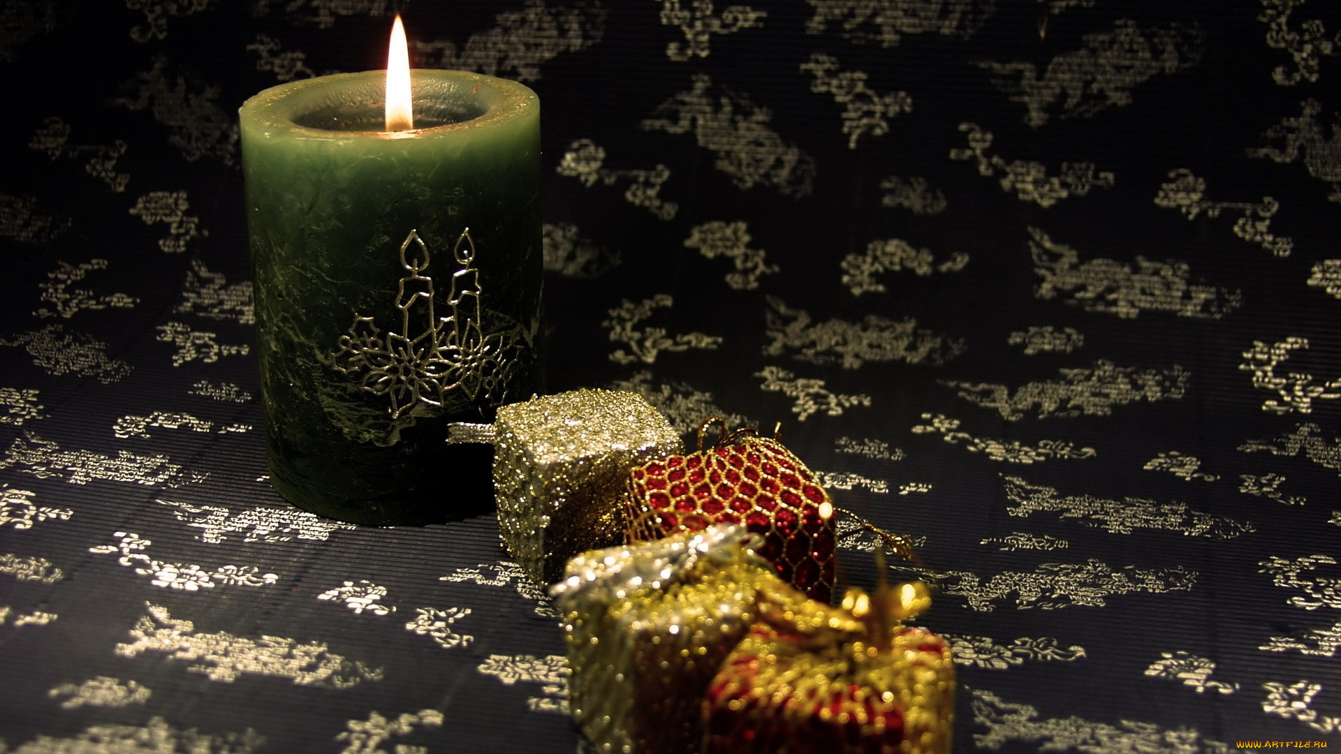 праздничные, новогодние, свечи, огонек, свеча, подарки, мини