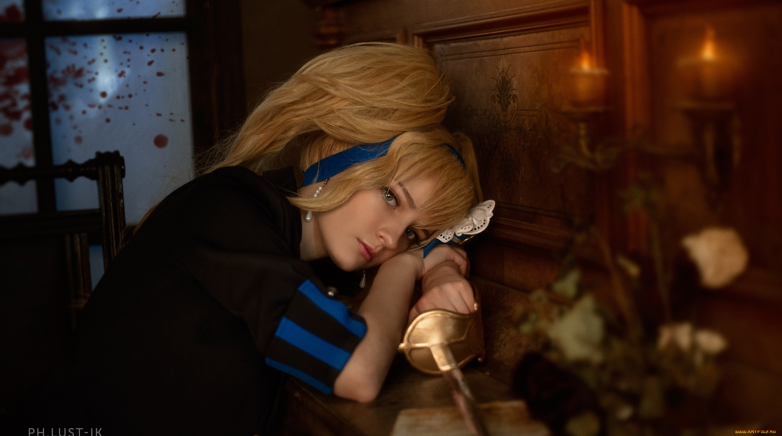 девушки, kirdjava, хвостики, шпага, кровь