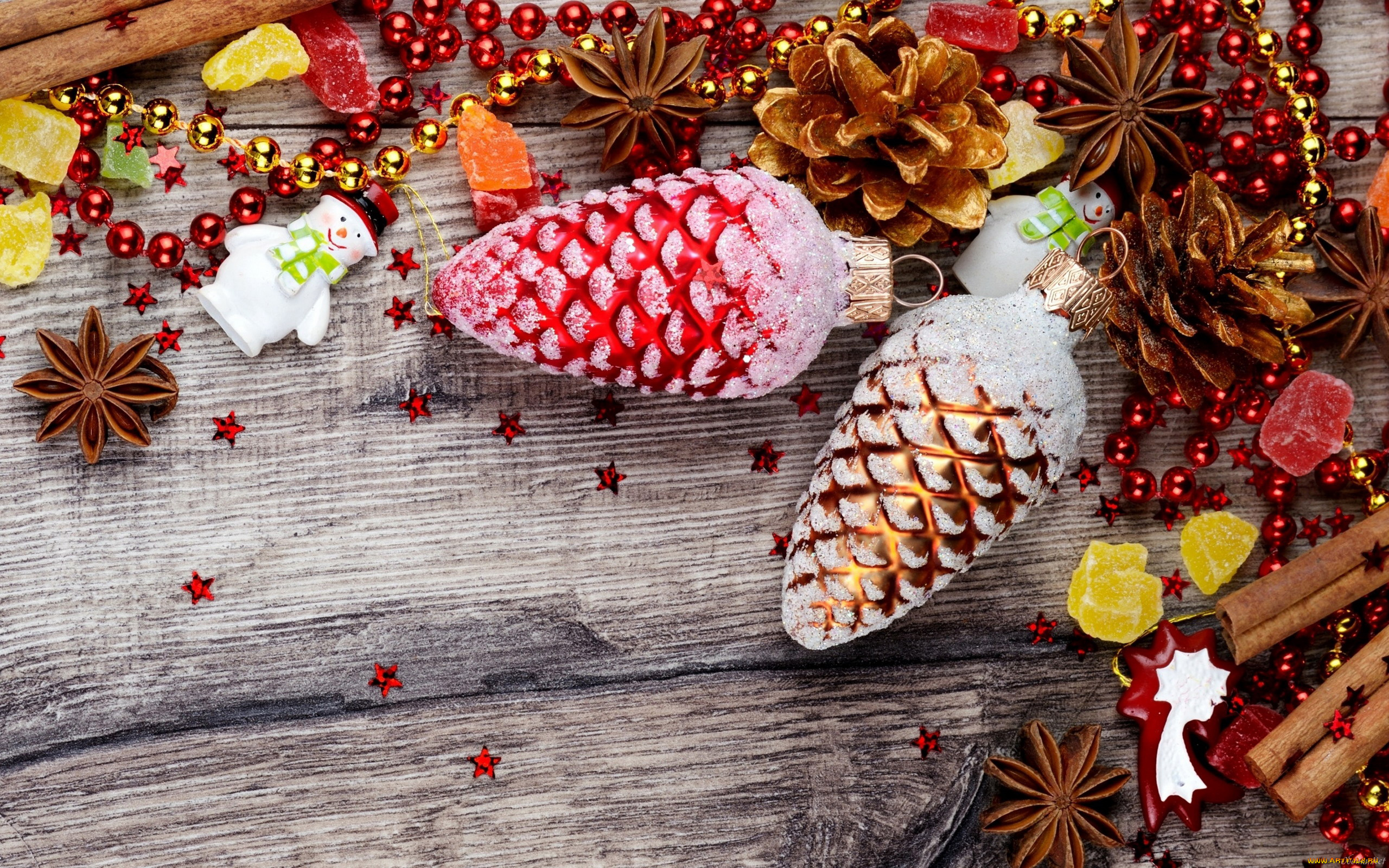 праздничные, -, разное, , новый, год, шишки, бусы, корица