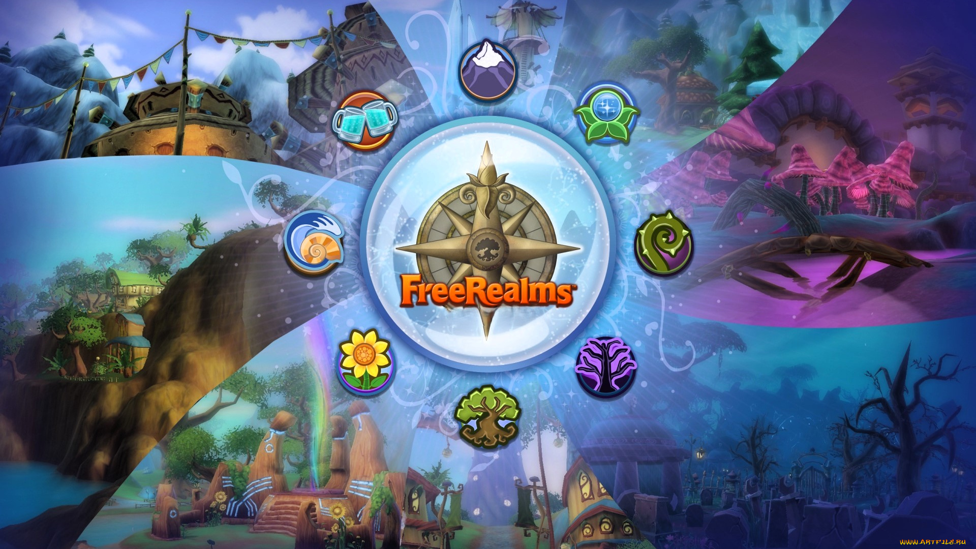 видео, игры, free, realms, круг, значки, сектора