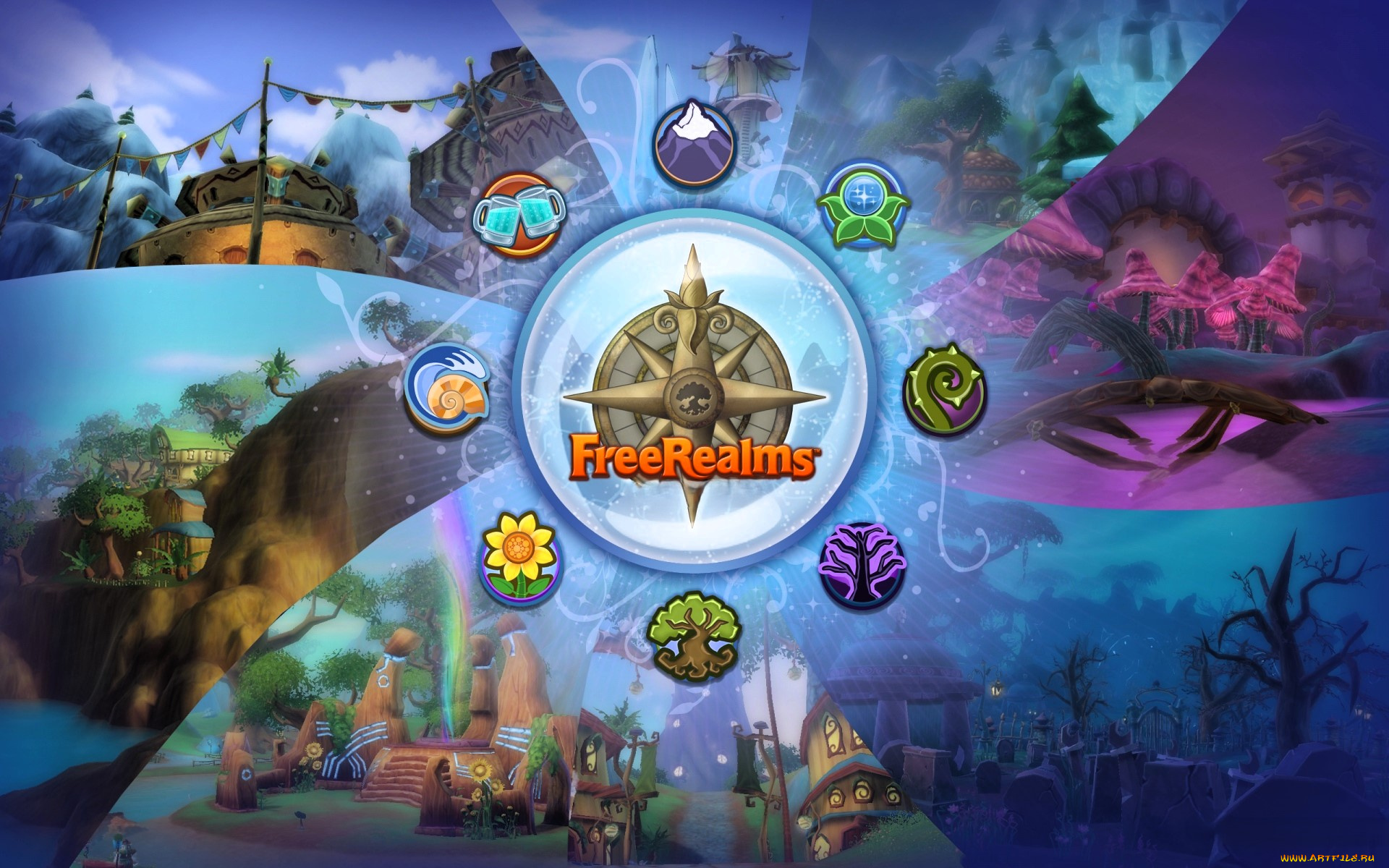 видео, игры, free, realms, круг, значки, сектора