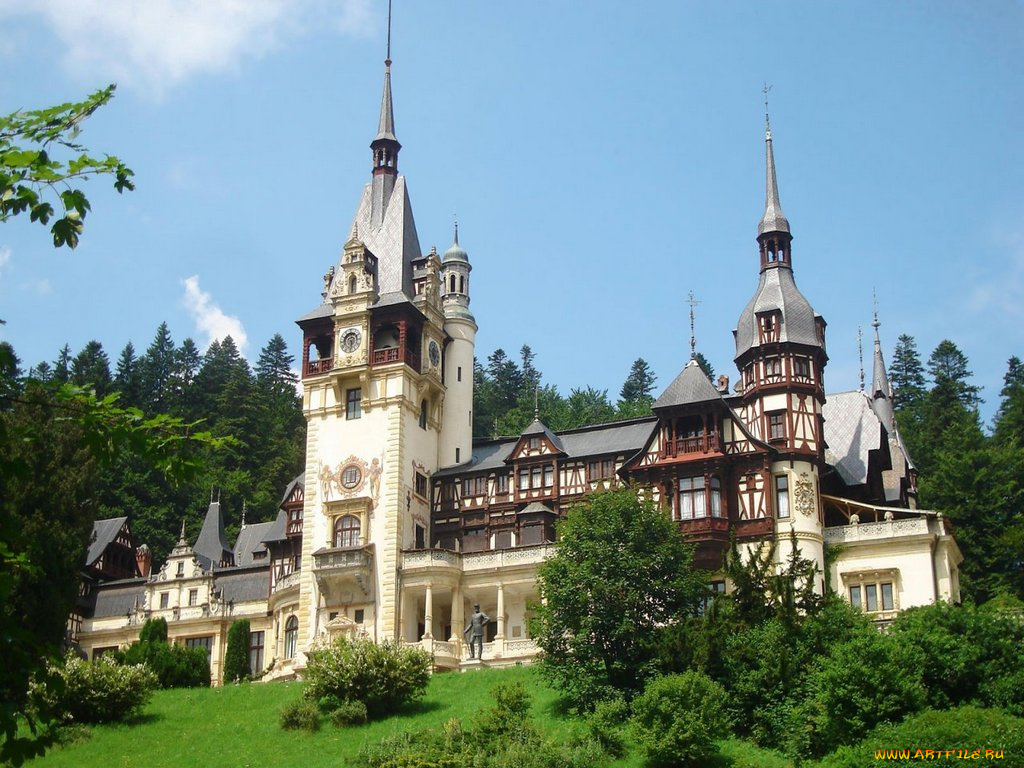 города, замок, пелеш, румыния