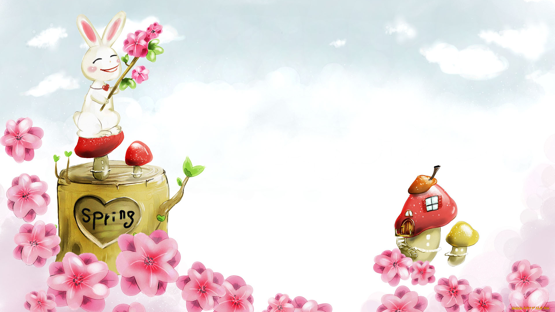 рисованные, животные, зайцы, кролики