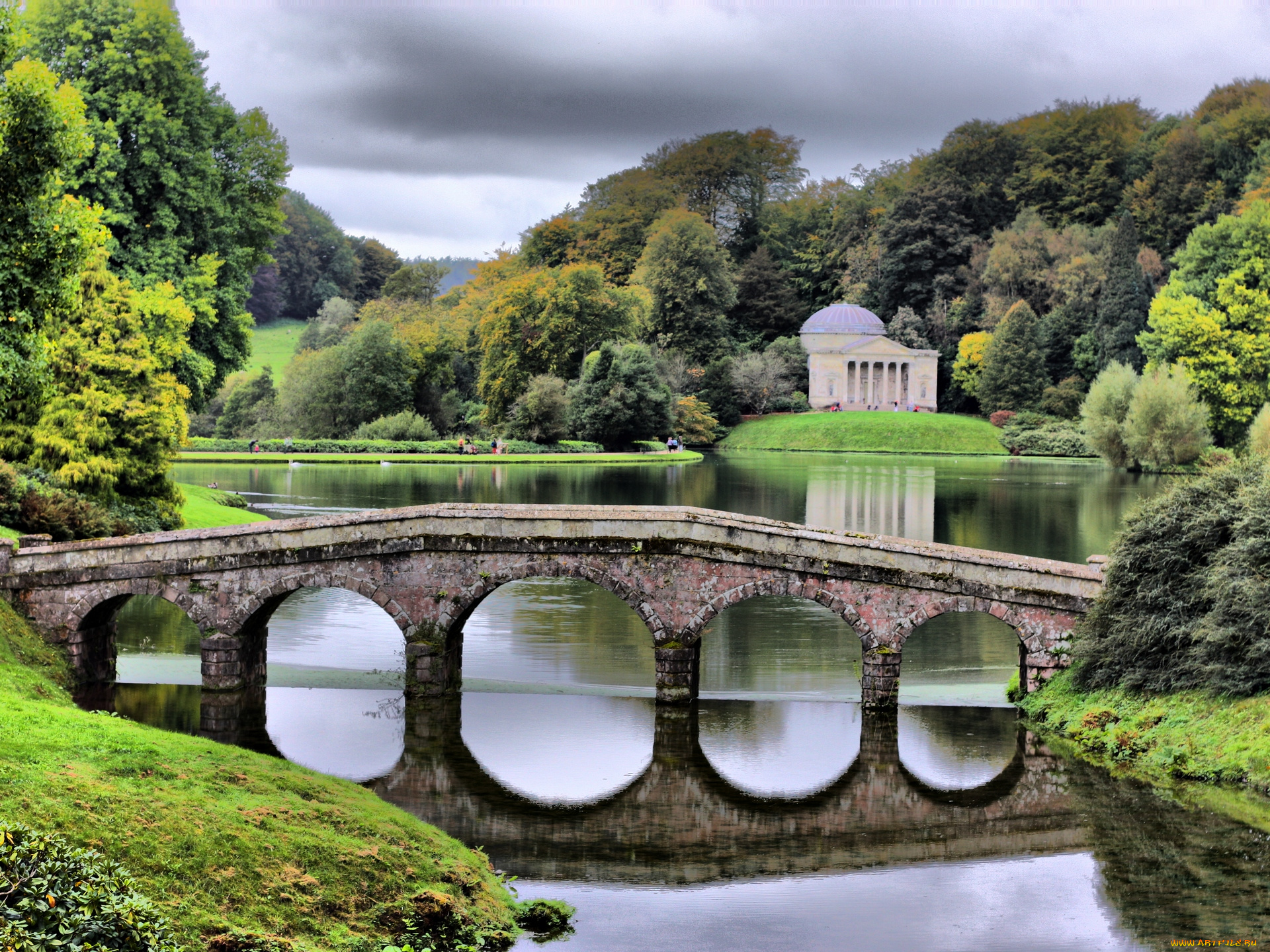 stourhead, природа, парк