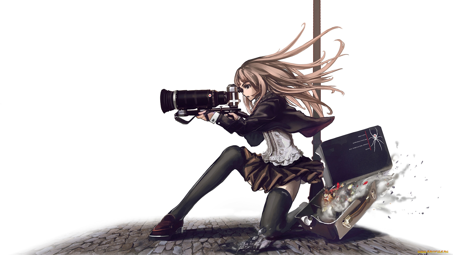 аниме, weapon, blood, technology