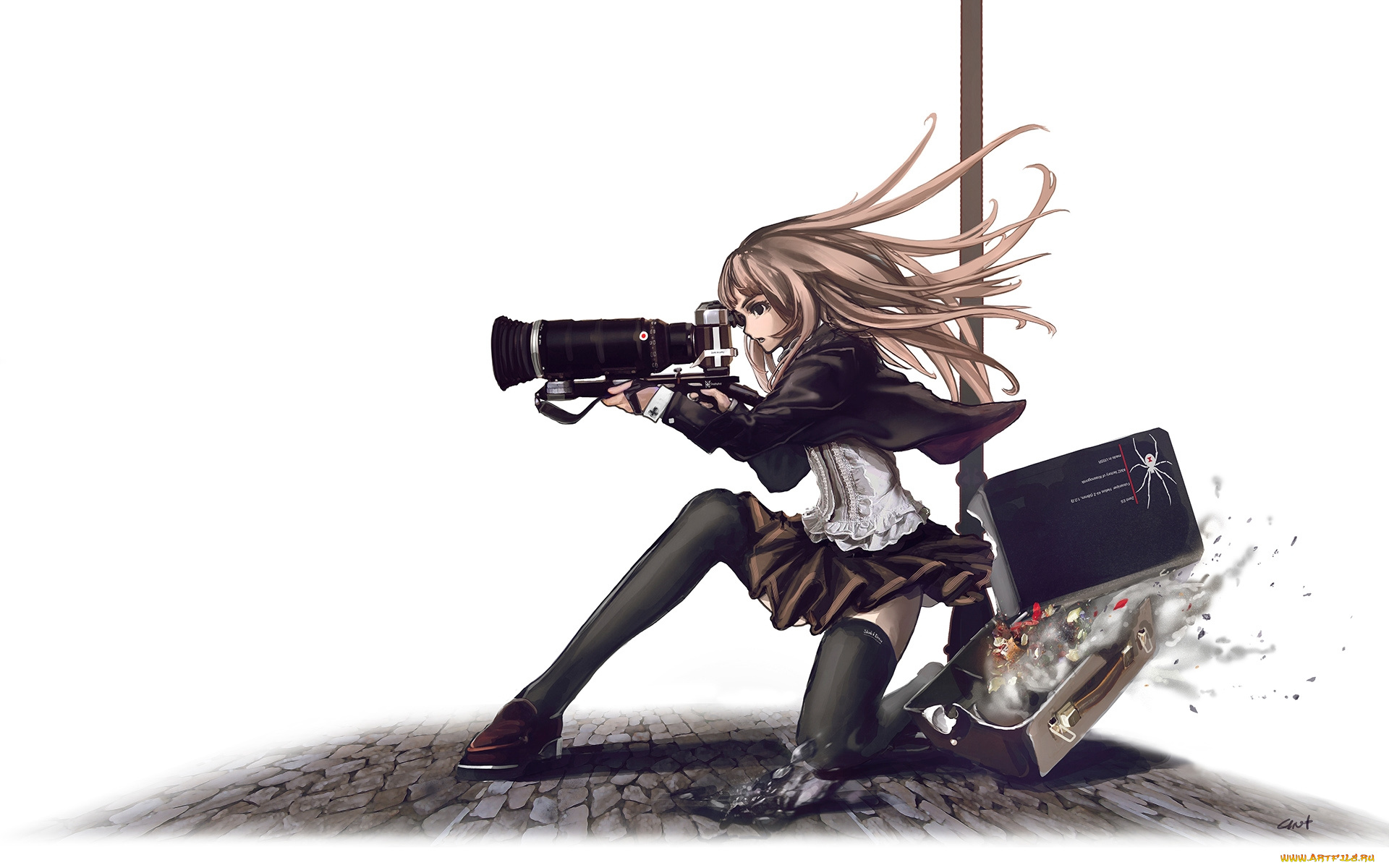 аниме, weapon, blood, technology