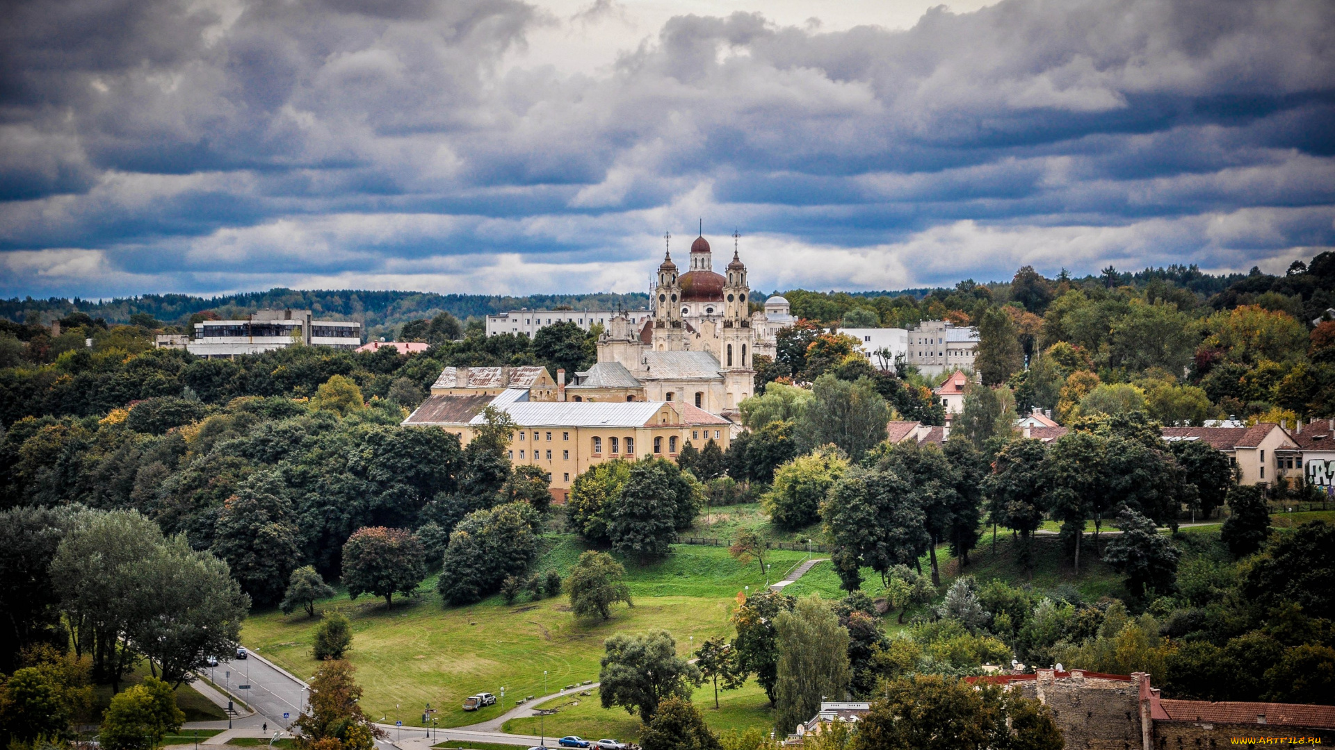 города, вильнюс, литва, пейзаж