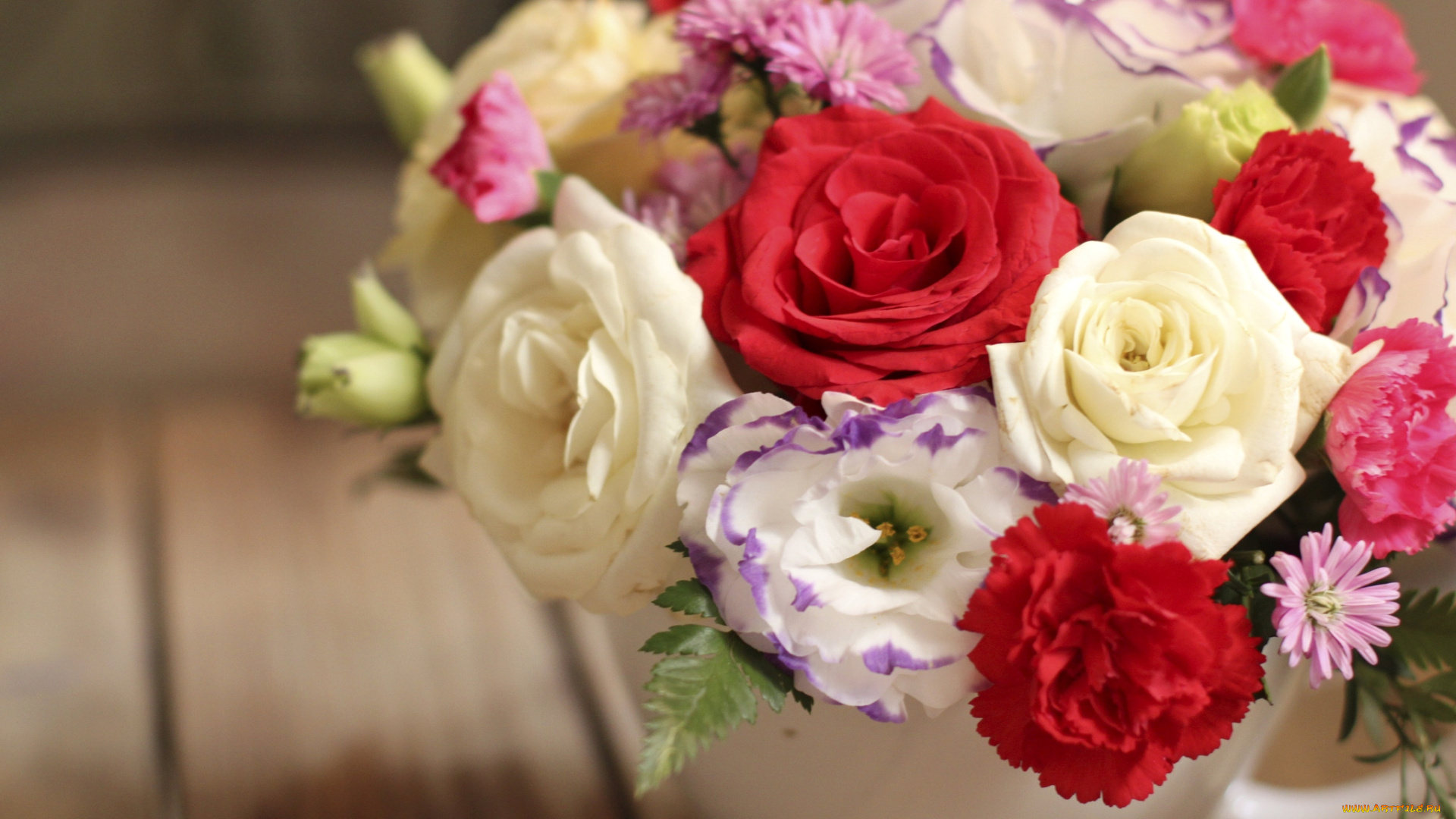 цветы, букеты, композиции, эустома, розы