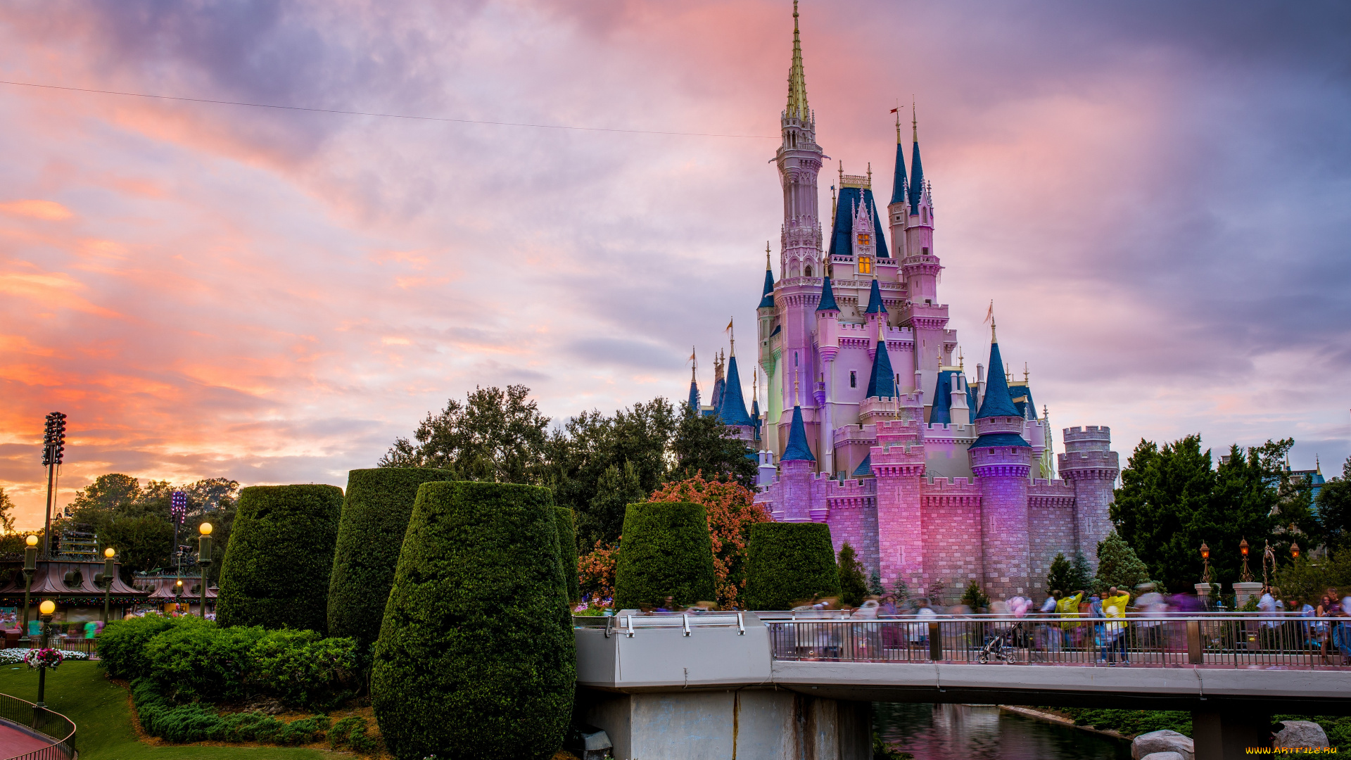 города, диснейленд, hdr, замок